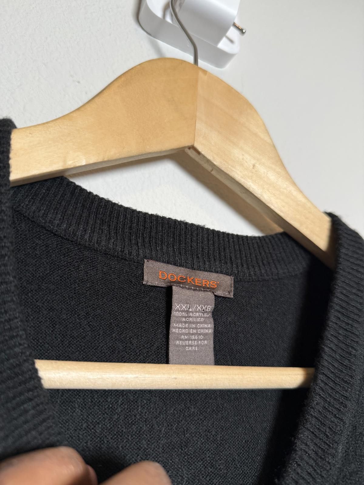 Dockers Dockers Black V-Neck Knit Sweater Vest XXL Size US XXL / EU 58 / 5 - 4 Thumbnail