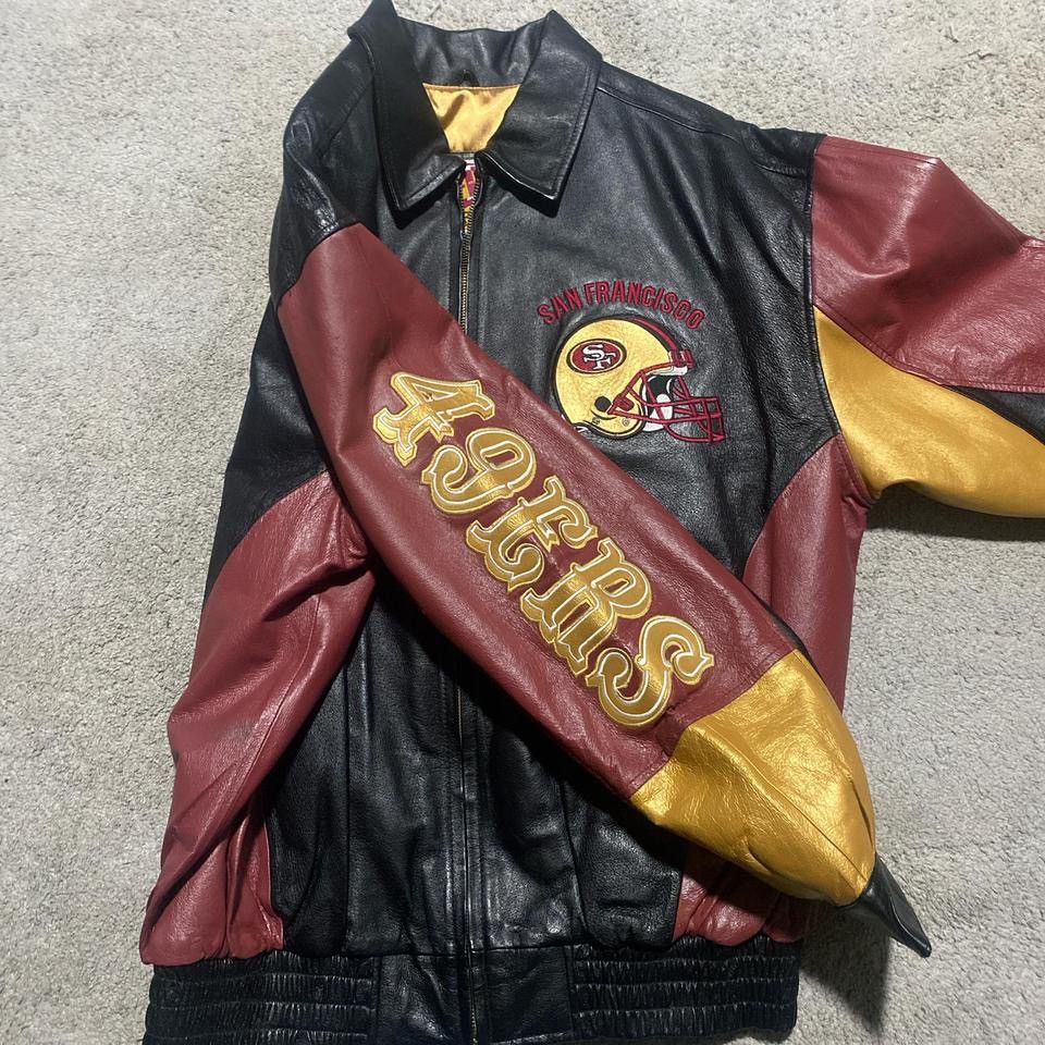 G-III × NFL × Vintage Vintage G-III SF 49ers Carl Banks Full Leather Jacket Size US XXL / EU 58 / 5 - 4 Thumbnail
