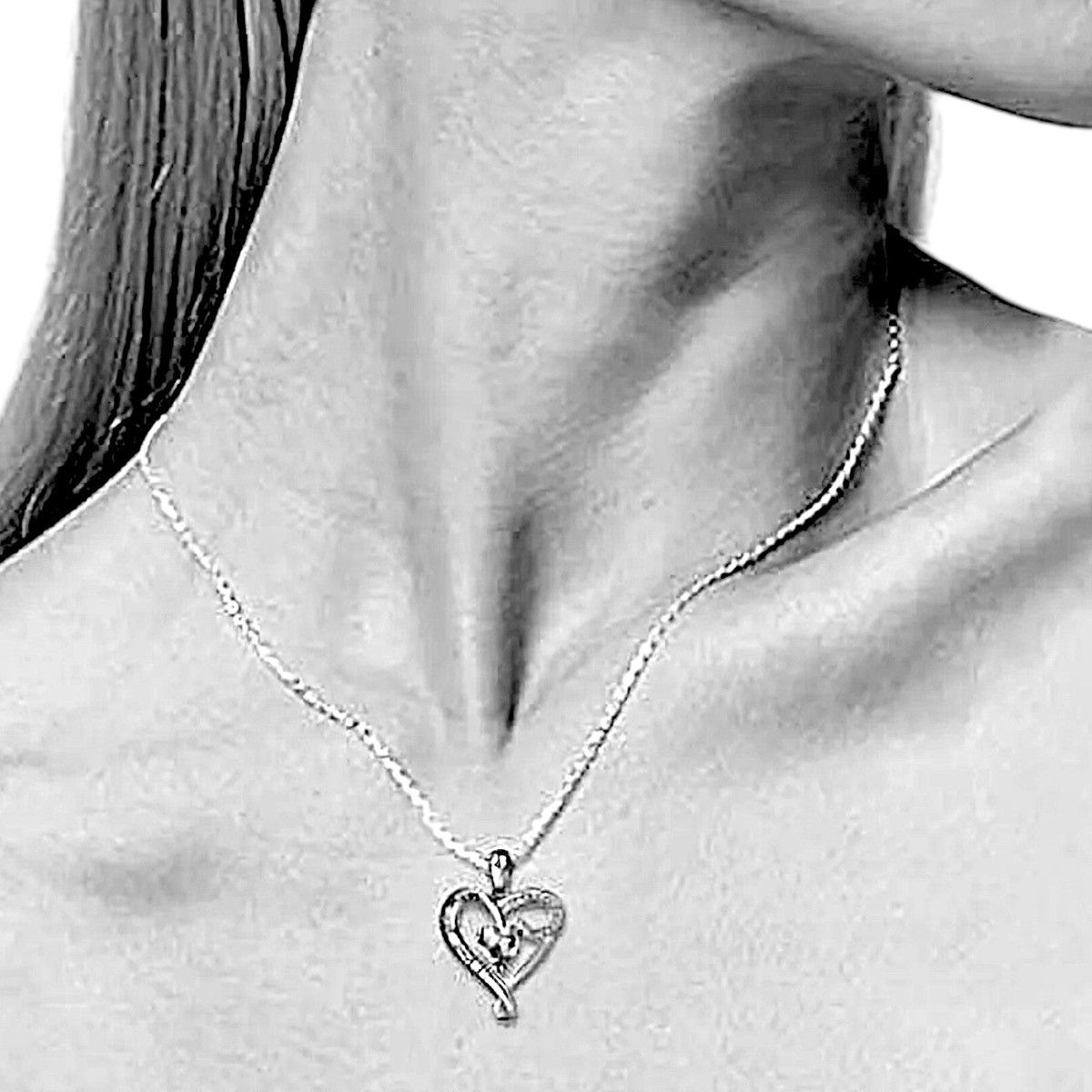 Other Crystal Heart 18” I Love You Mom Gold Plt Silver Necklace Size ONE SIZE - 2 Thumbnail