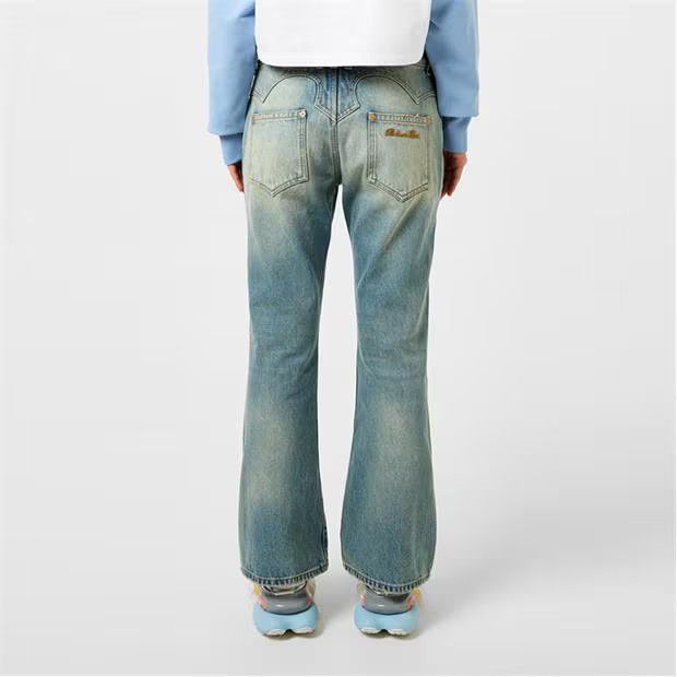 Balmain o1g2r1mq1024 Crop Bootcut Jeans in Denim Blue Size 31" - 6 Thumbnail