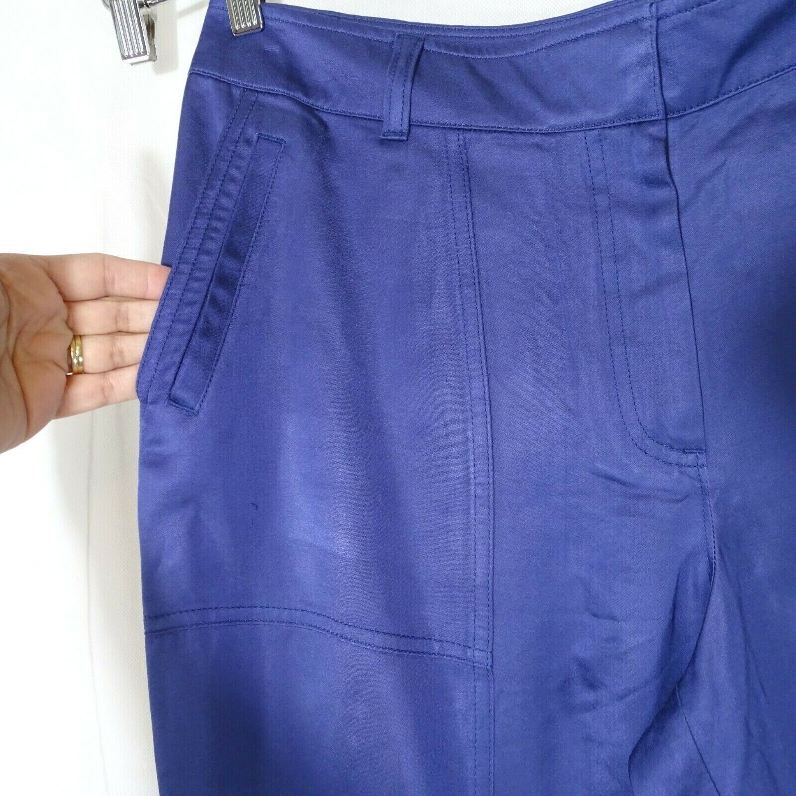 Loft Ann Taylor Loft Jogger Pants Women Size 12 Purple Shiny Size 34" / US 12 / IT 48 - 3 Thumbnail
