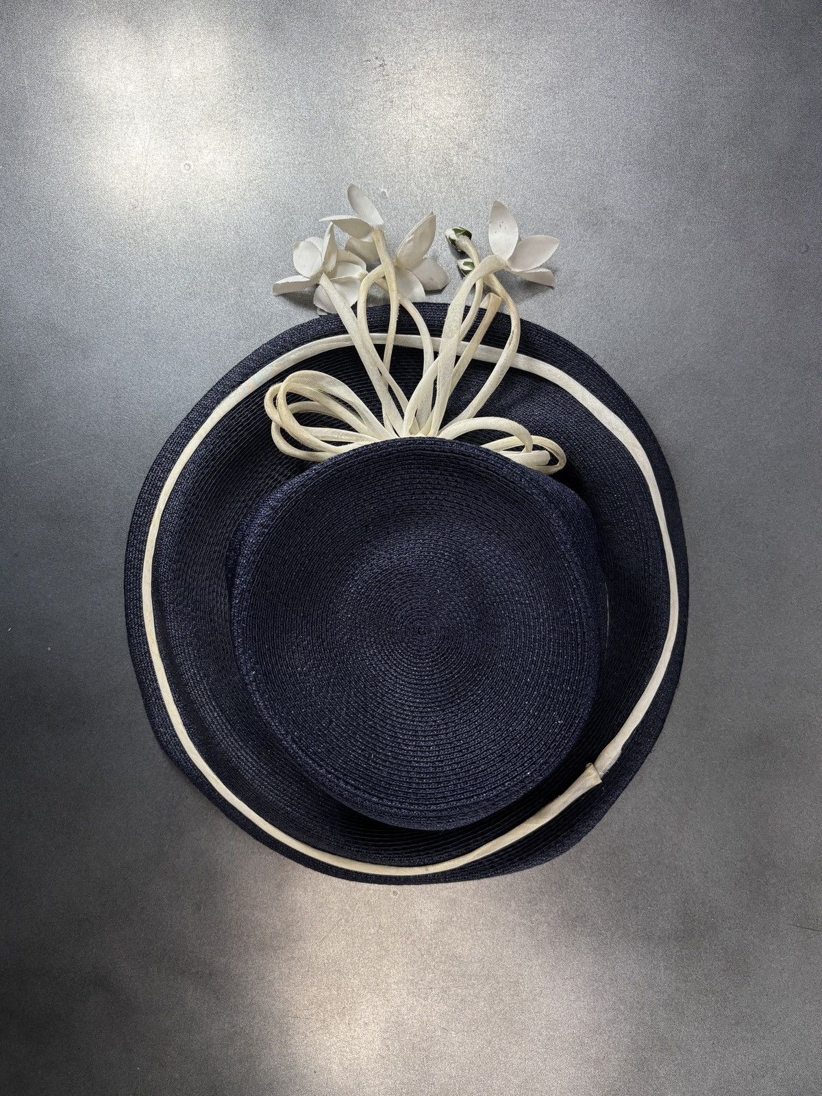 Yves Saint Laurent 1960s Yves Saint Laurent Hat Vintage YSL Straw Cap Floral Size ONE SIZE - 1 Thumbnail