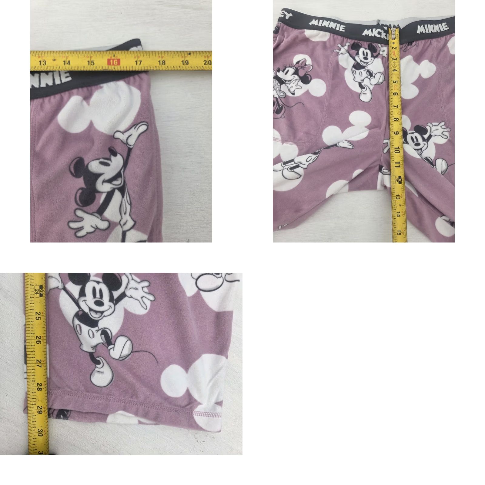 Disney Disney Pajama Pants Womens L Purple Mickey Minnie Mouse Fleece Lounge Excellent Size 36" / US 14 / IT 50 - 8 Thumbnail