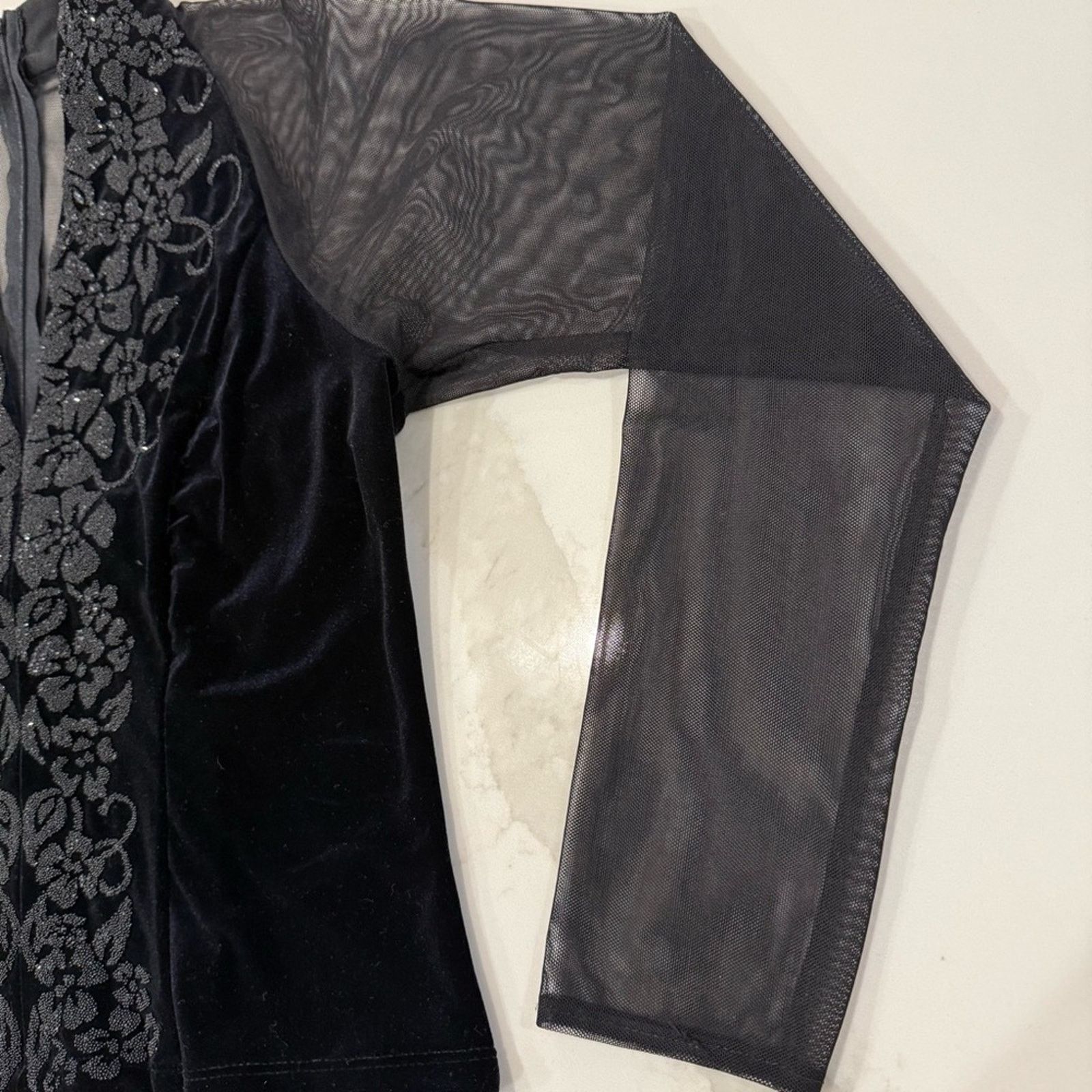 Vintage Vintage J.R. Nites By Caliendo Velvet Sexy Mesh Top Womens 8 Size M / US 6-8 / IT 42-44 - 5 Thumbnail