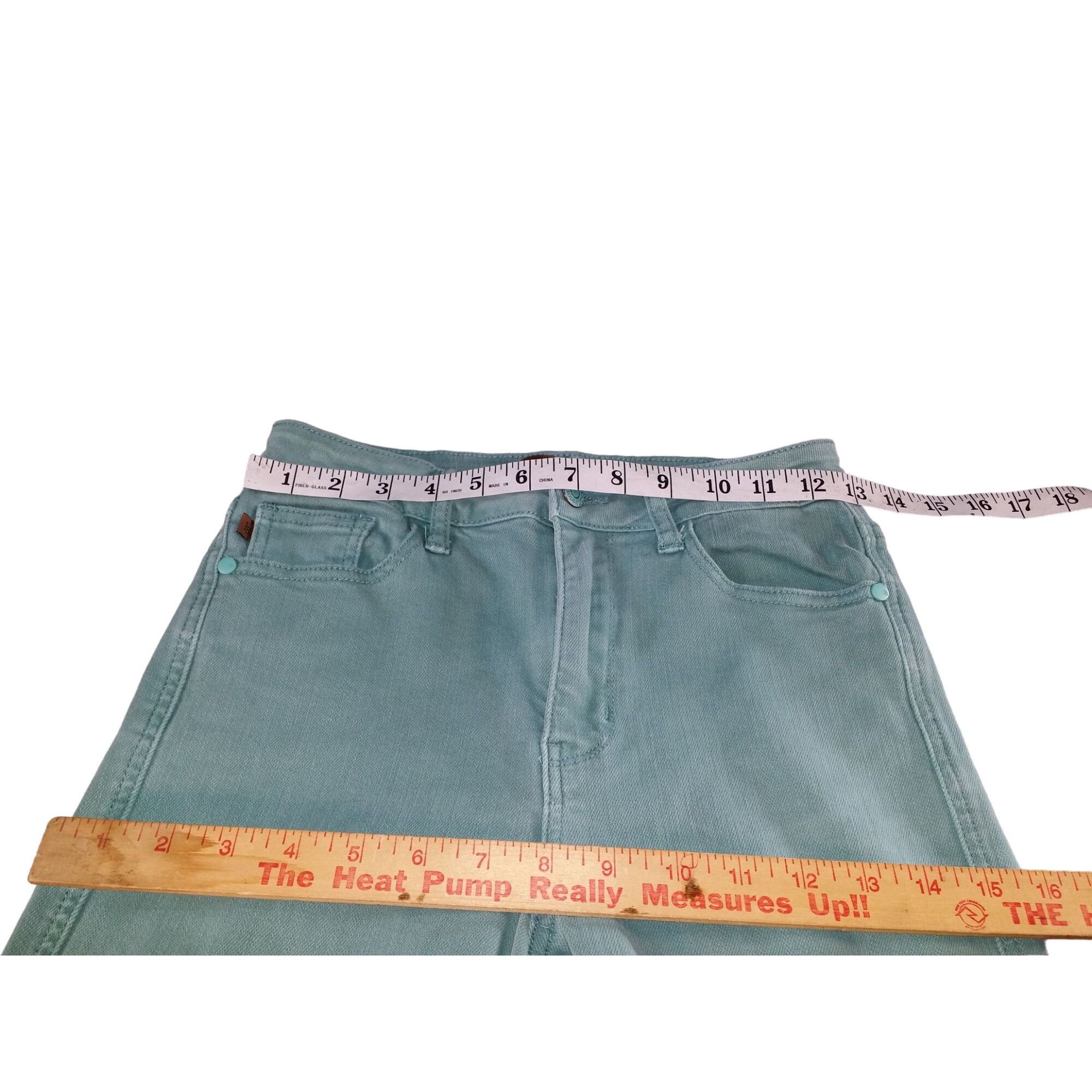 Judy Blue Judy Blue Straight Leg Jeans Women Sz 1/25 High Rise Teal Ga Size 25" / US 0 / IT 36 - 4 Thumbnail