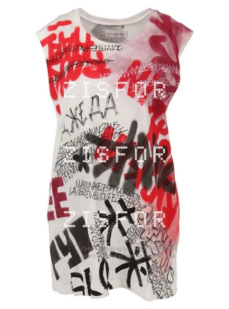 Faith Connexion Faith Connexion Graffiti Sleeveless T-Shirt. Size S / US 4 / IT 40 - 1 Thumbnail