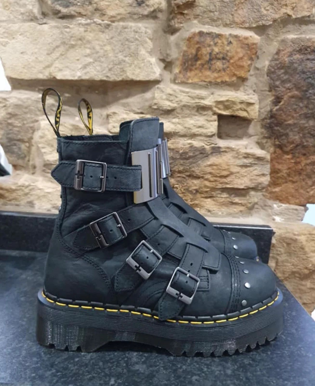 Dr. Martens Dr. Martens Jadon Hinge Buckle Leather Platform Boots Size US 6 / EU 39 - 4 Thumbnail