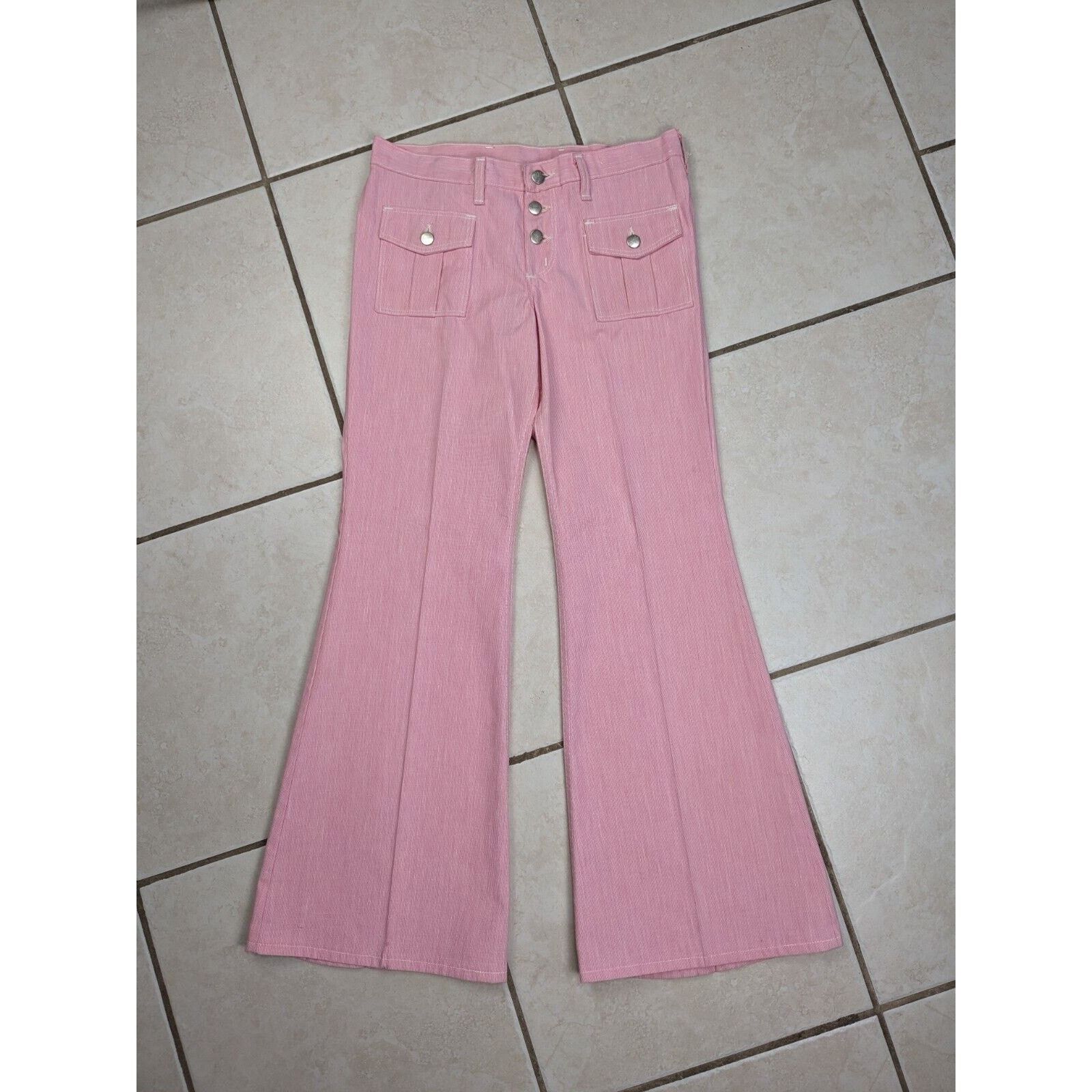 Wrangler Vtg 70s Wrangler Bell Bottom Flare Jeans Juniors 13 Pink USA Size 32" / US 10 / IT 46 - 1 Thumbnail