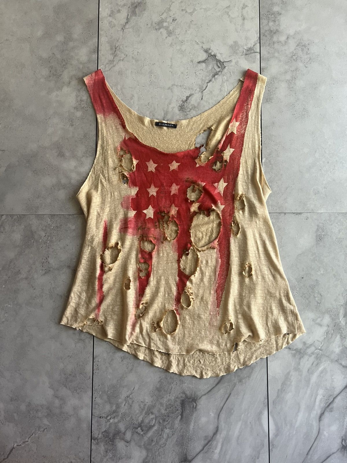 Balmain Balmain SS11 American Flag Decarnin Tank Top | Grailed