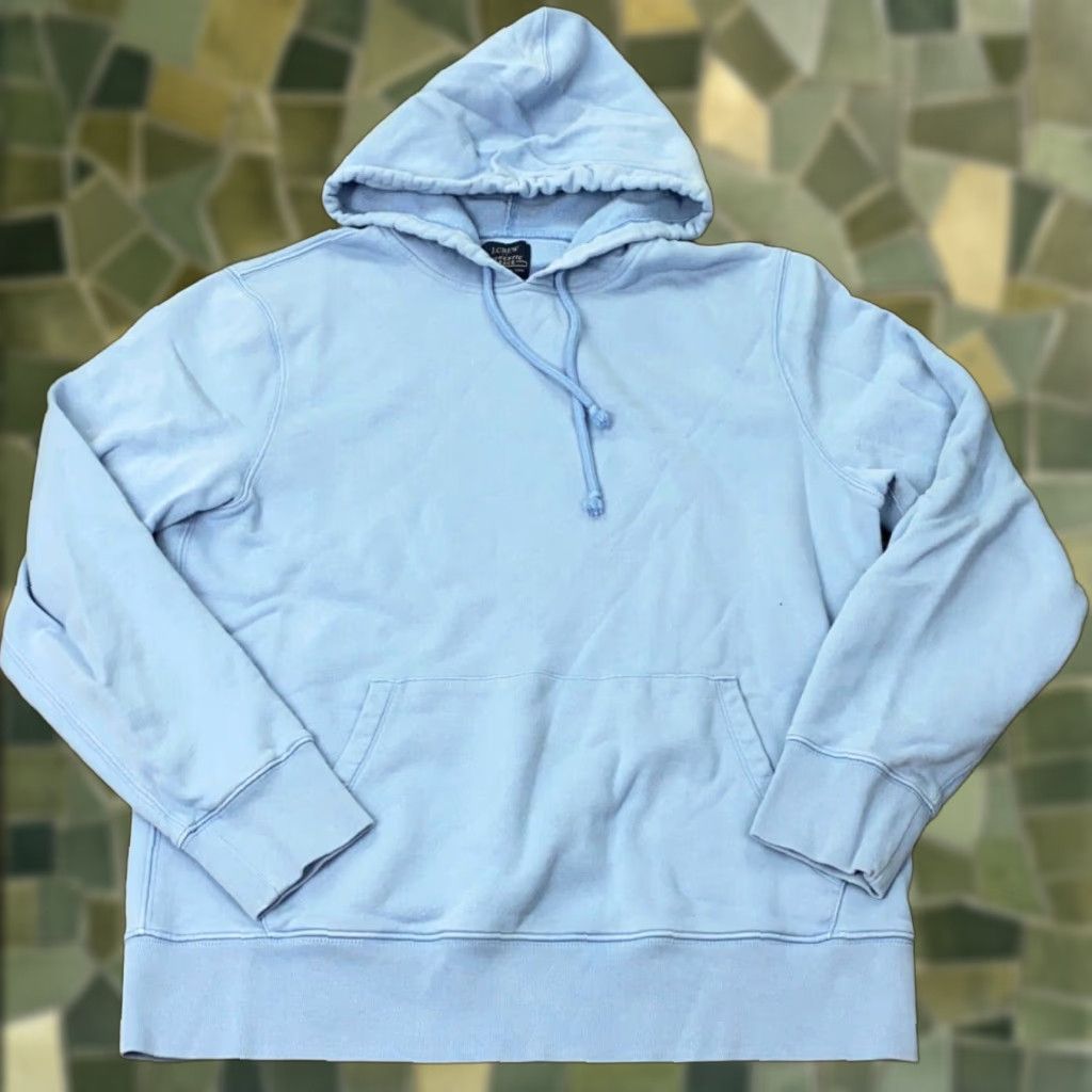 J.Crew VINTAGE J.CREW Fleece Hoodie Shirt Womens Large Blue Sweatshirt Pullover Hooded Casual Outerwear, 90s-inspired Womens Hoodie Size L / US 10 / IT 46 - 1 Thumbnail