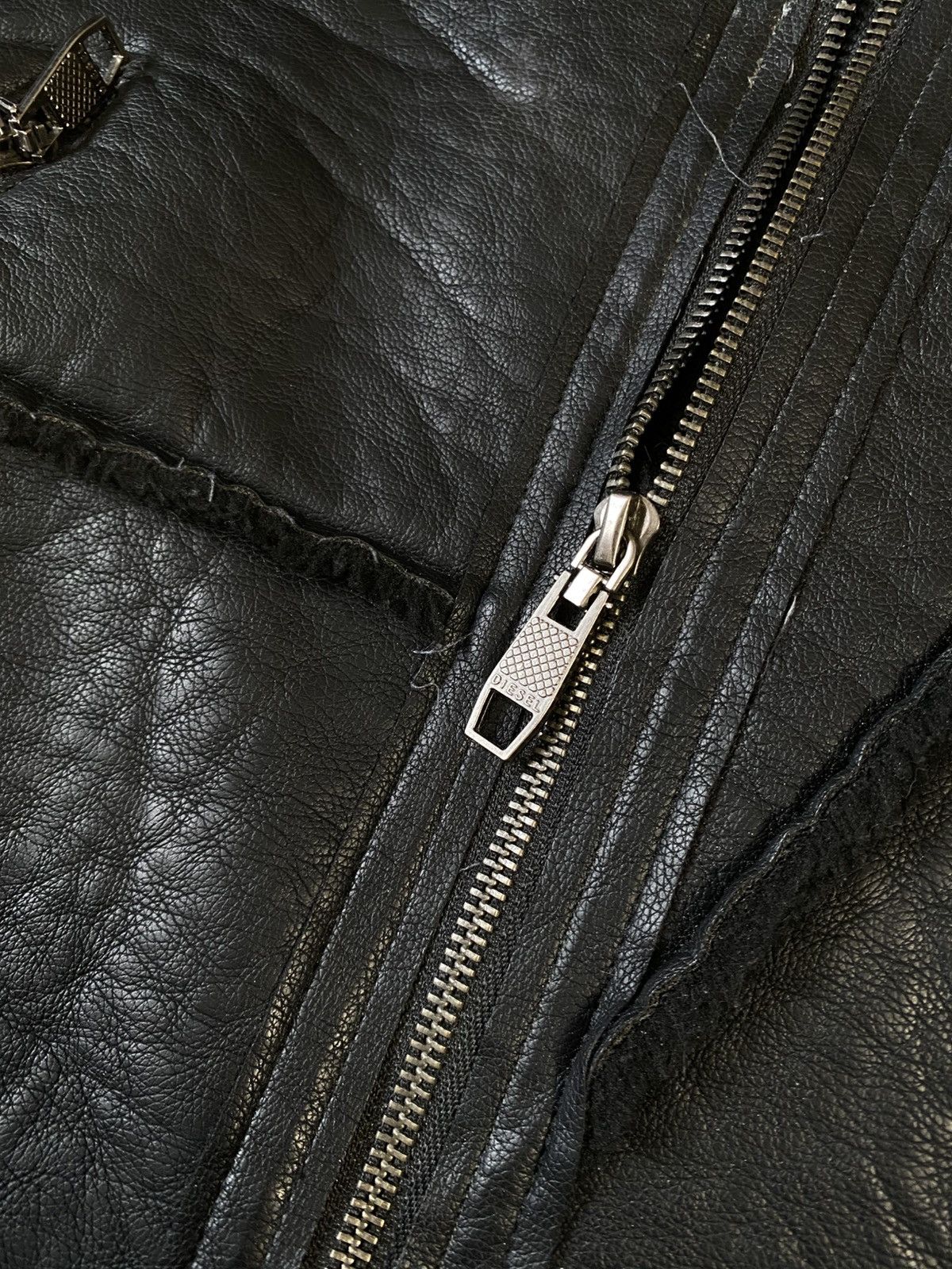 Diesel Diesel Asymmetrical Zip Leather Coat Jacket Size US XL / EU 56 / 4 - 4 Thumbnail