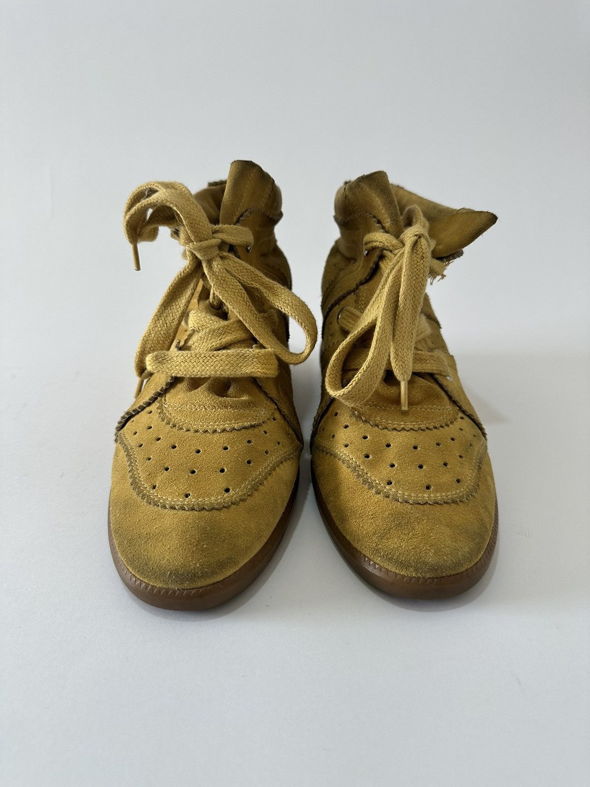 Isabel Marant Etoile Isabel Marant Mustard Yellow Suede Etoile Wedge40 Size US 10 / IT 40 - 2 Thumbnail