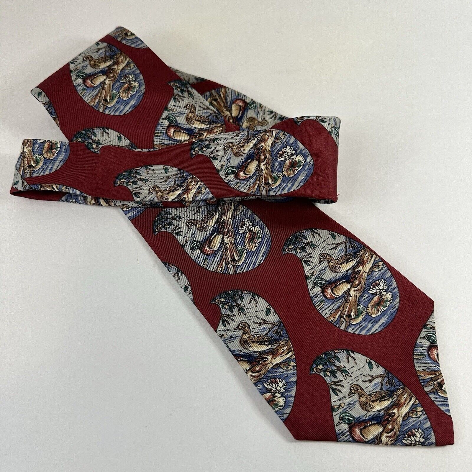 Other Ducks Unlimited Tie Silk USA Maroon Duck Preppy Classiccore Size ONE SIZE - 7 Thumbnail