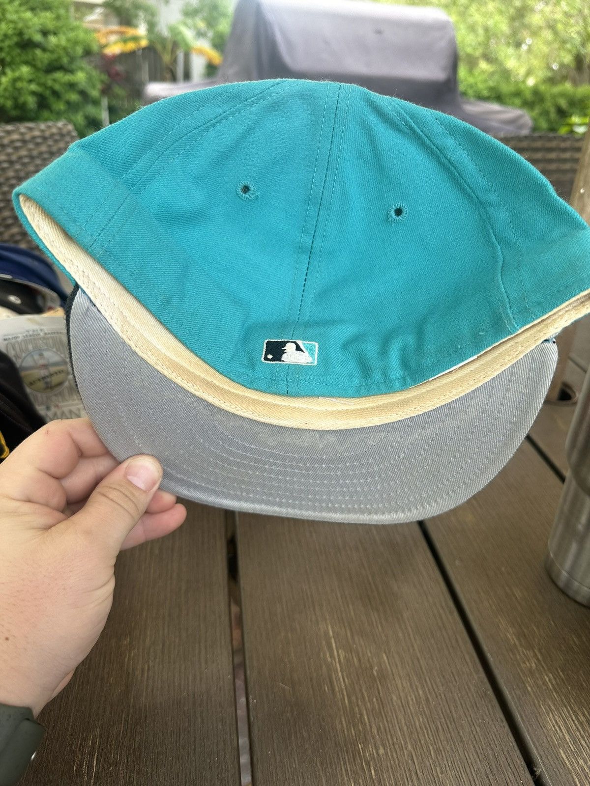New Era 90s Vintage new era fitted Florida Marlins hat Size ONE SIZE - 3 Thumbnail