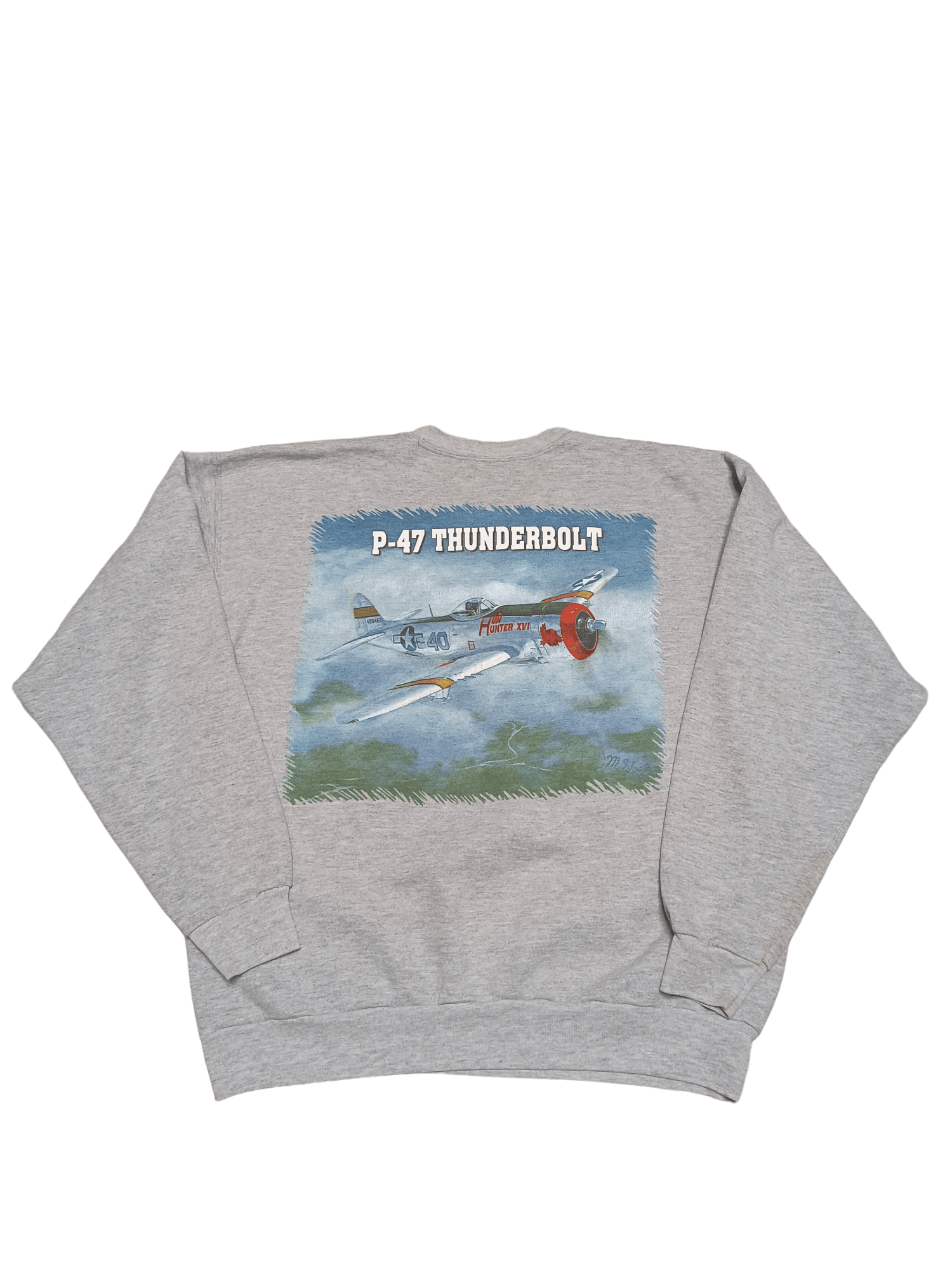 Hanes P-47 THUNDERBOLT BIG PRINT HANES VINTAGE MILITARY SWEATSHIRT Size US L / EU 52-54 / 3 - 1 Thumbnail