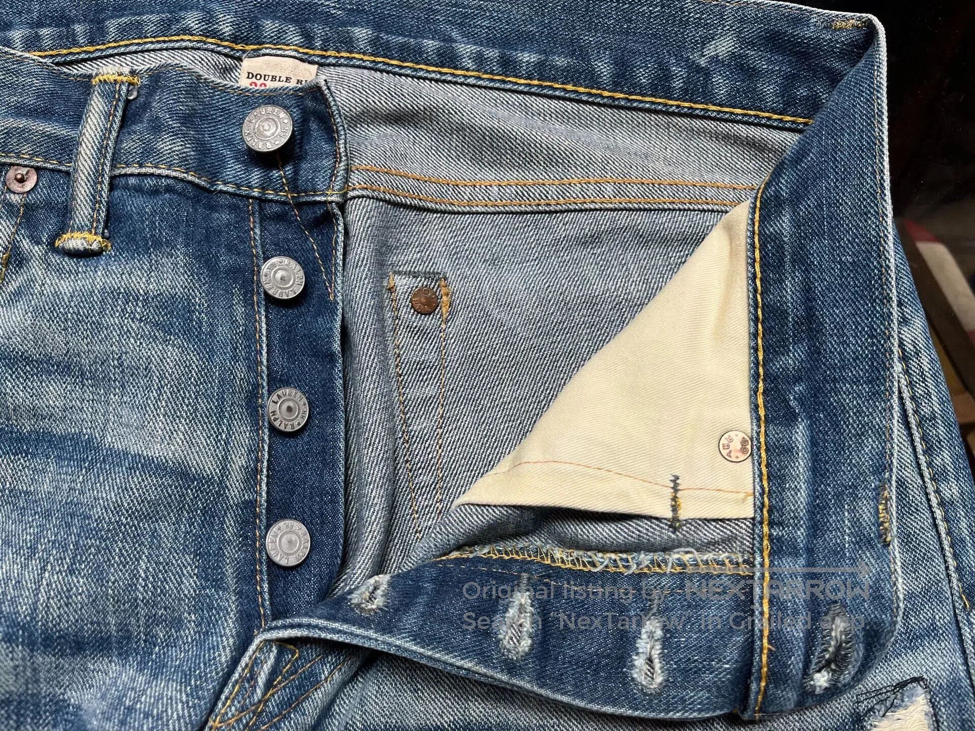 RRL Ralph Lauren distressed vintage wash jeans by rrl. Size US 30 / EU 46 - 9 Thumbnail