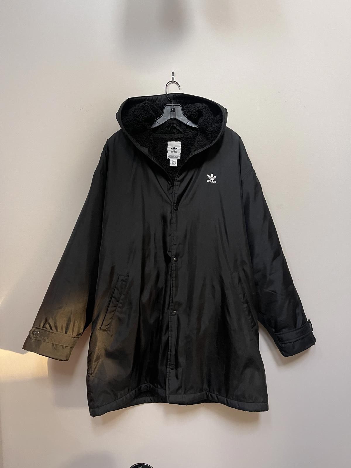 Adidas Vintage Adidas Hooded Jacket Mens L Trefoil Faux Shearling Size US L / EU 52-54 / 3 - 3 Thumbnail