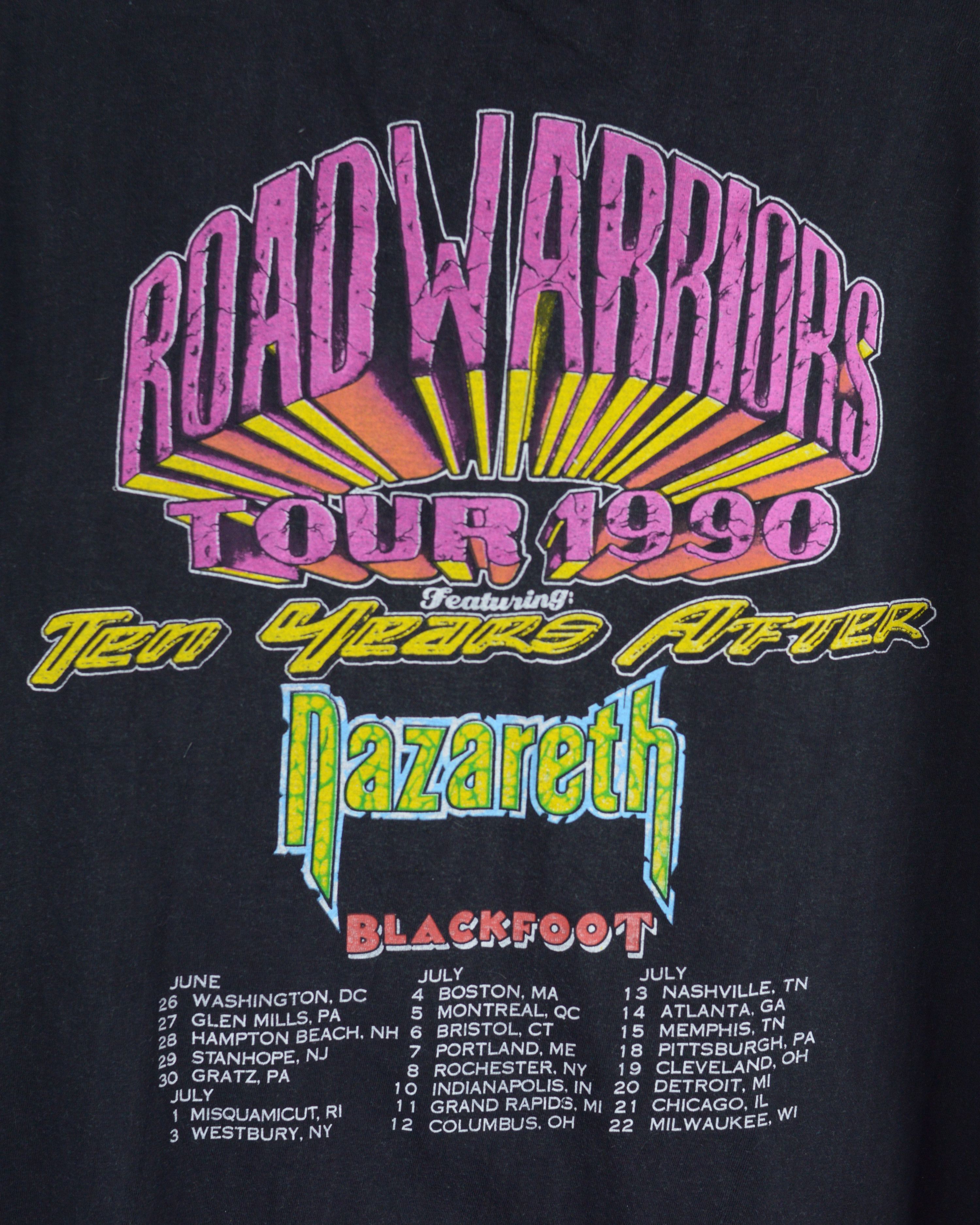 Vintage Road Warriors tour 1990 Ten Years After Nazareth t shirt Size US XL / EU 56 / 4 - 7 Thumbnail