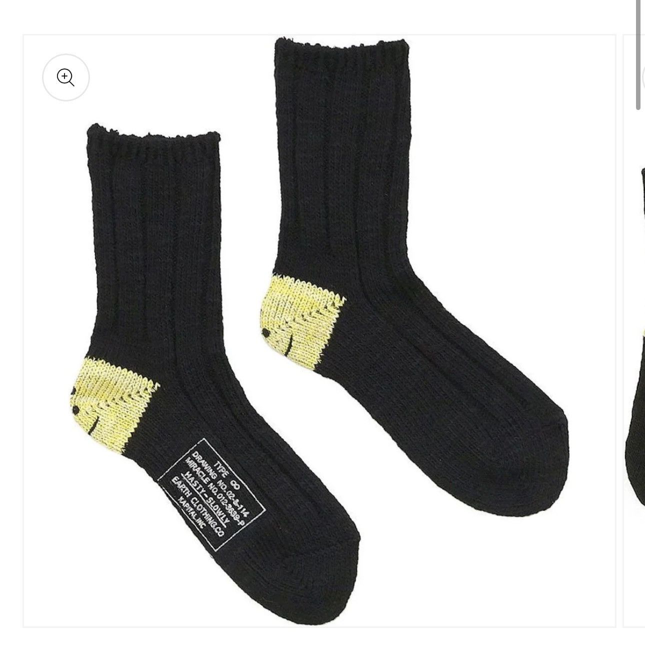Kapital Kapital MA-1 Rainbowy Happy Heel Smile Socks In Black OS Size ONE SIZE - 1 Preview