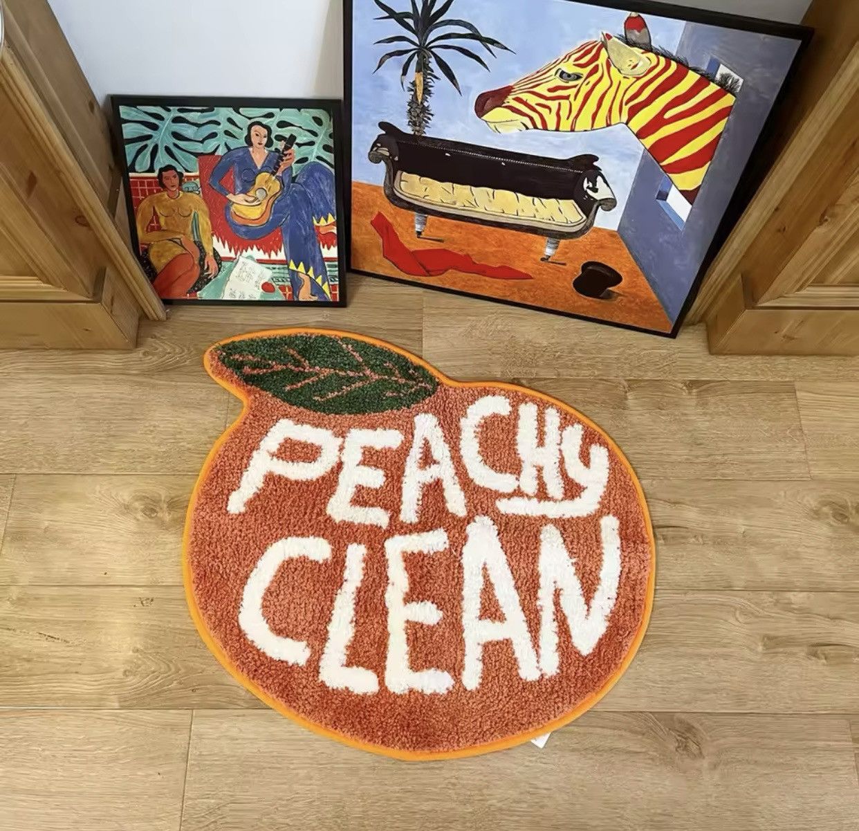 Japanese Brand Peach Tufted Rug Kawaii Carpet Size ONE SIZE - 1 Thumbnail