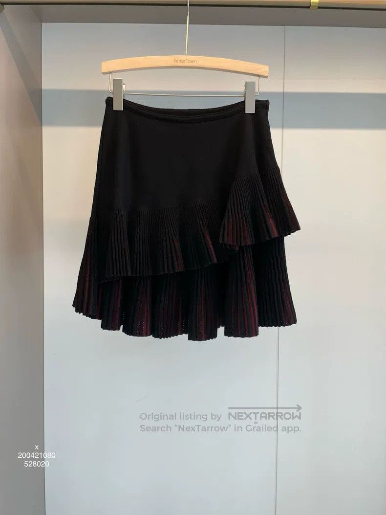 Alaia Black Orange Gradient Wool Half Skirt