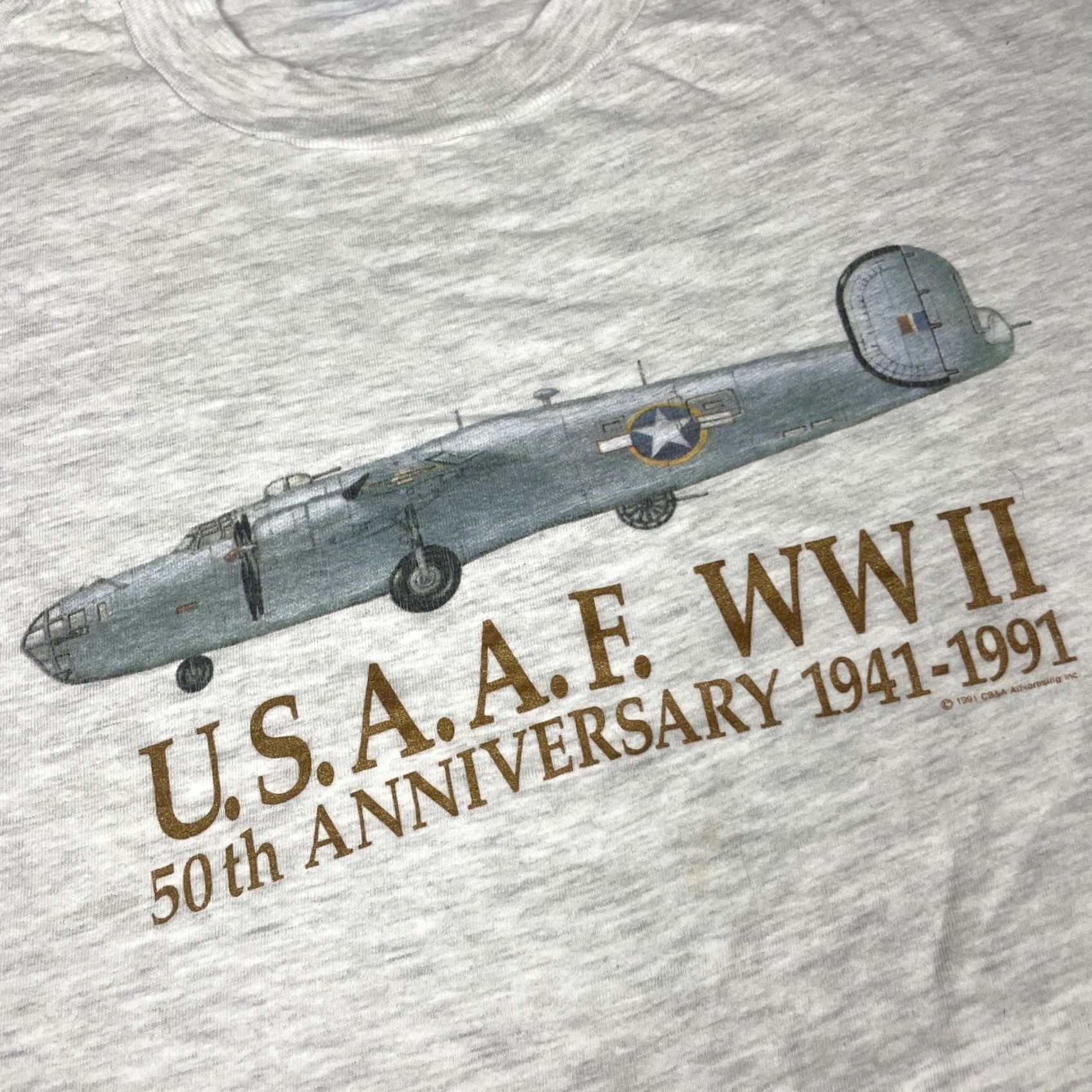 Hanes VINTAGE USAAF WW2 Anniversary T Shirt Adults XL Gray Military Airplane Plane Rare Hanes Beefy-T M◦ Size US XL / EU 56 / 4 - 3 Thumbnail