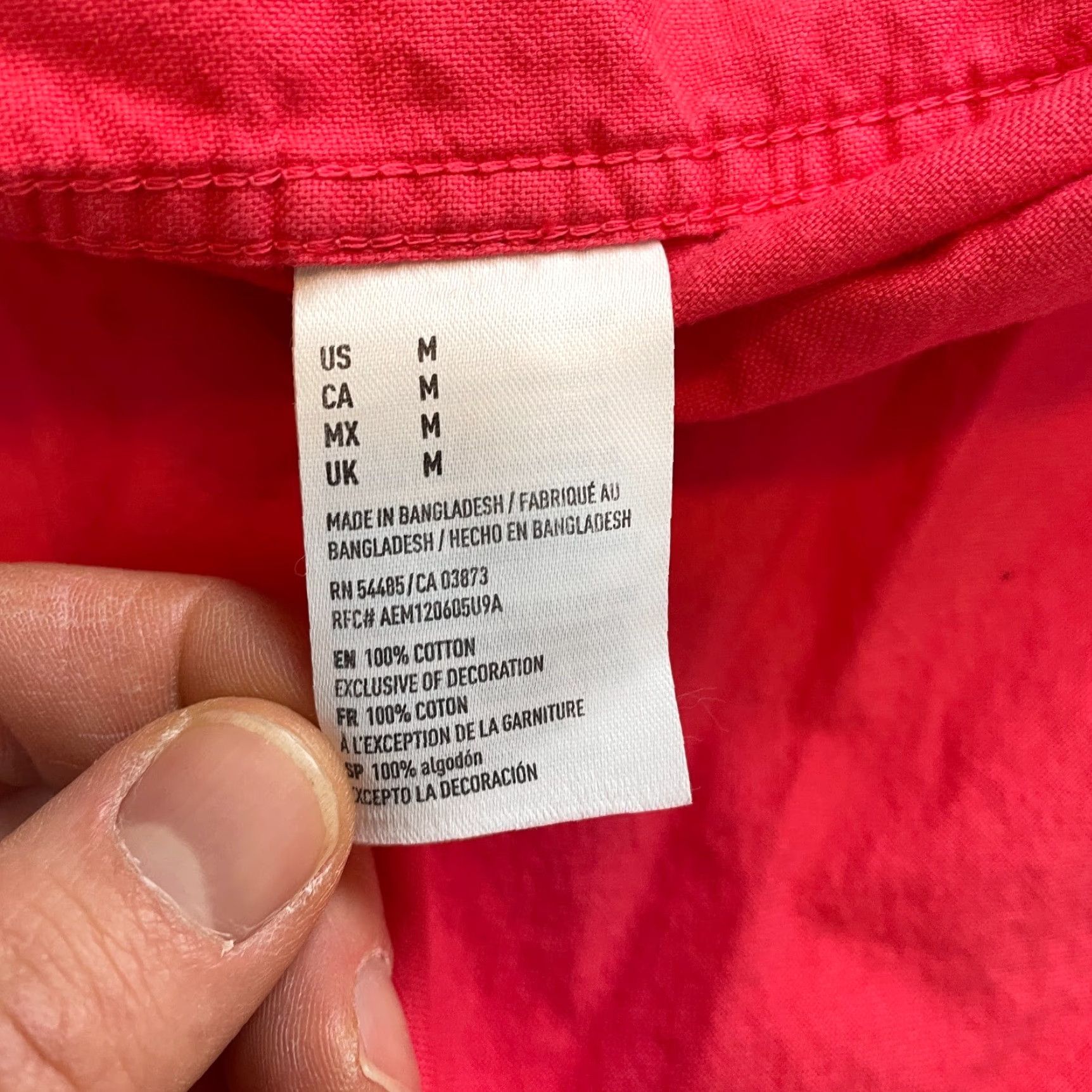 American Eagle Outfitters American Eagle Shirt Adult Medium Pink Solid Cotton Linen Knit Button-Up Collared Spread All Seasons Mens Size US M / EU 48-50 / 2 - 5 Thumbnail
