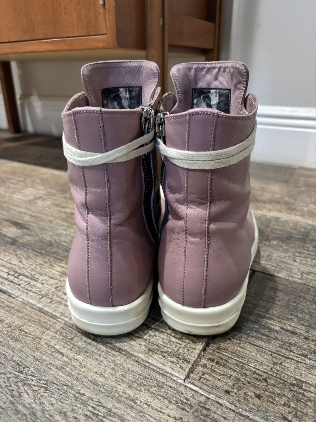 Rick Owens Pastel Pink Leather Ramones High Size US 9 / EU 42 - 4 Thumbnail