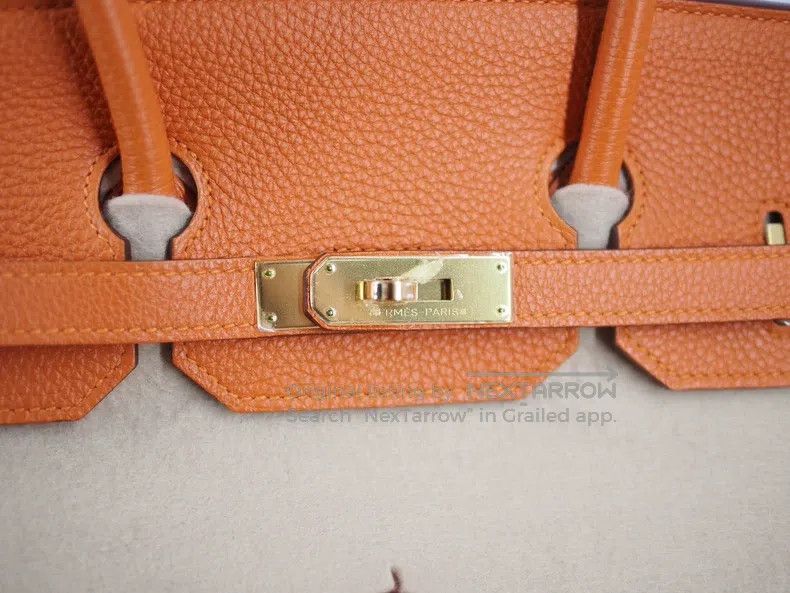 Hermes Hermes Orange gold button frame O engraving Size ONE SIZE - 4 Thumbnail