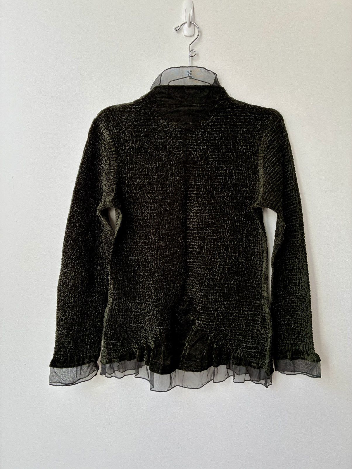 Pleats Please Issey Miyake Yoshiki Hishinuma Rare Vintage Velvet Lace Fringe Cardigan Size M / US 6-8 / IT 42-44 - 14 Thumbnail