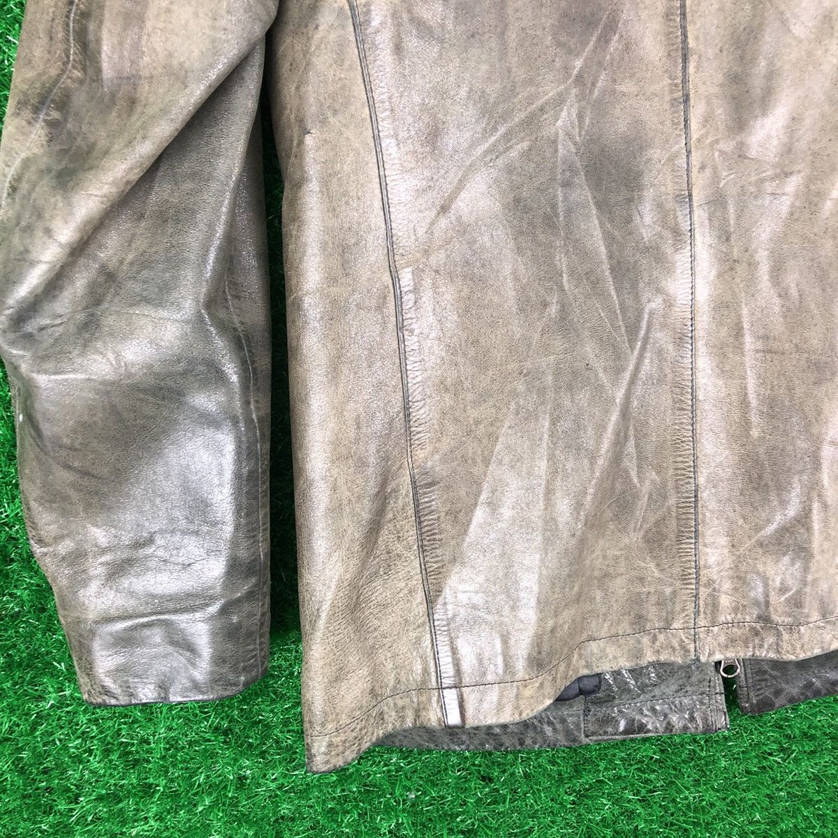 Japanese Brand Vintage 90's Leather Zipper Jacket by Jun Men Size US S / EU 44-46 / 1 - 6 Thumbnail