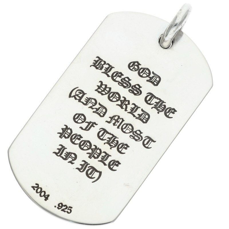 Chrome Hearts Chrome Hearts Silver Dog Tag Necklace God Bless Size ONE SIZE - 2 Thumbnail