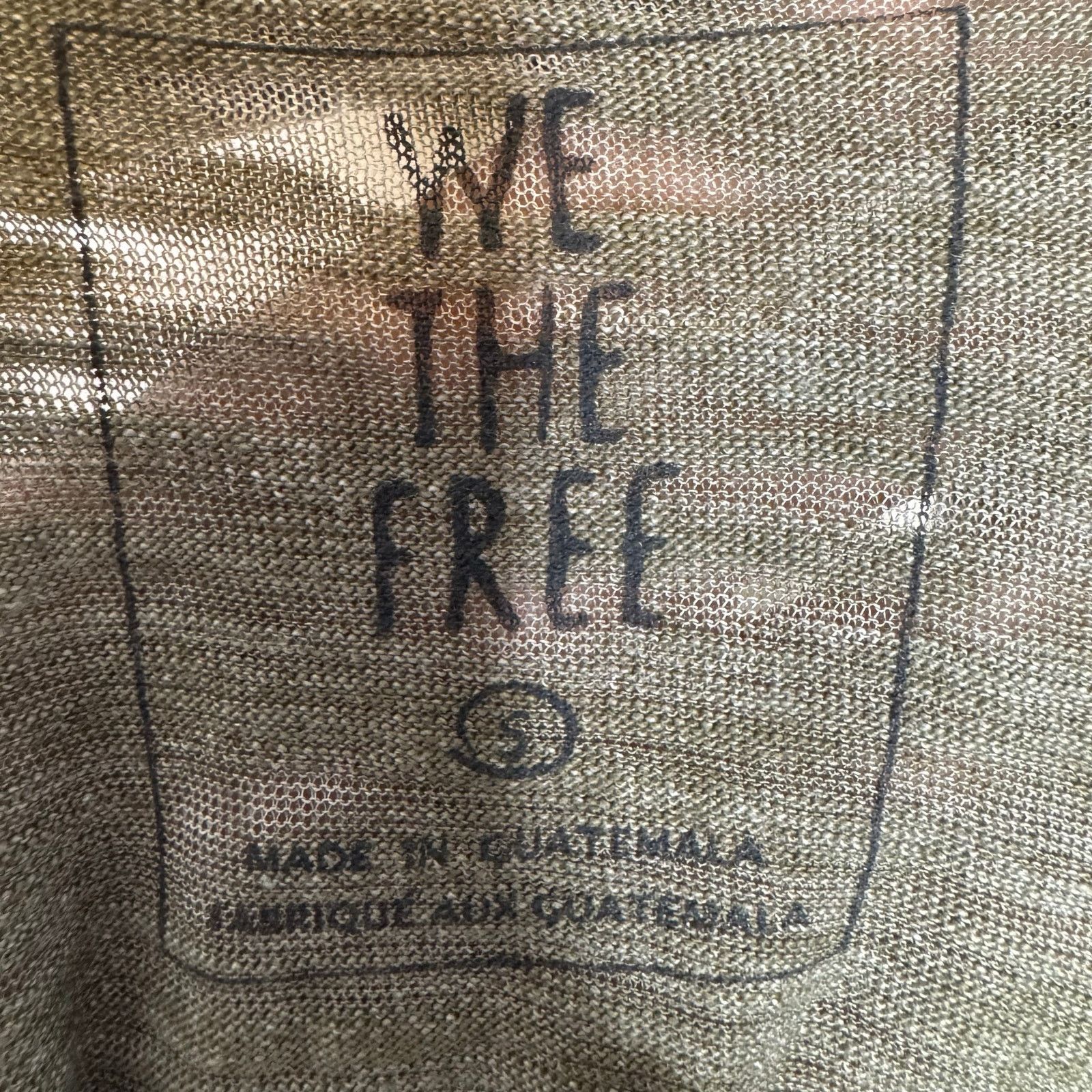 Free People We The Free Free People Olive Distressed Cutout Tee Size S Size S / US 4 / IT 40 - 6 Thumbnail
