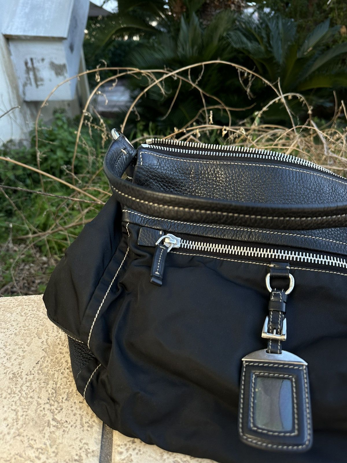 Prada Prada Black Shoulder Bag Leather Nylon Size ONE SIZE - 7 Thumbnail