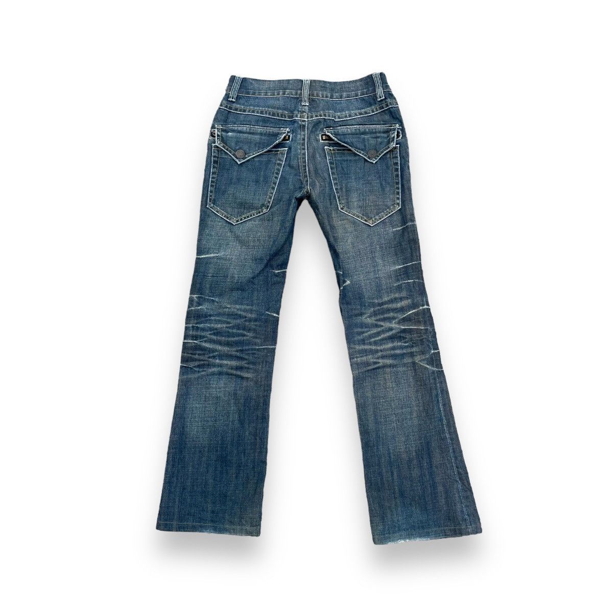 If Six Was Nine 🇯🇵 AMARANTINE "9 POCKETS" WASHED FlARE DENIM PANTS Size US 30 / EU 46 - 2 Thumbnail