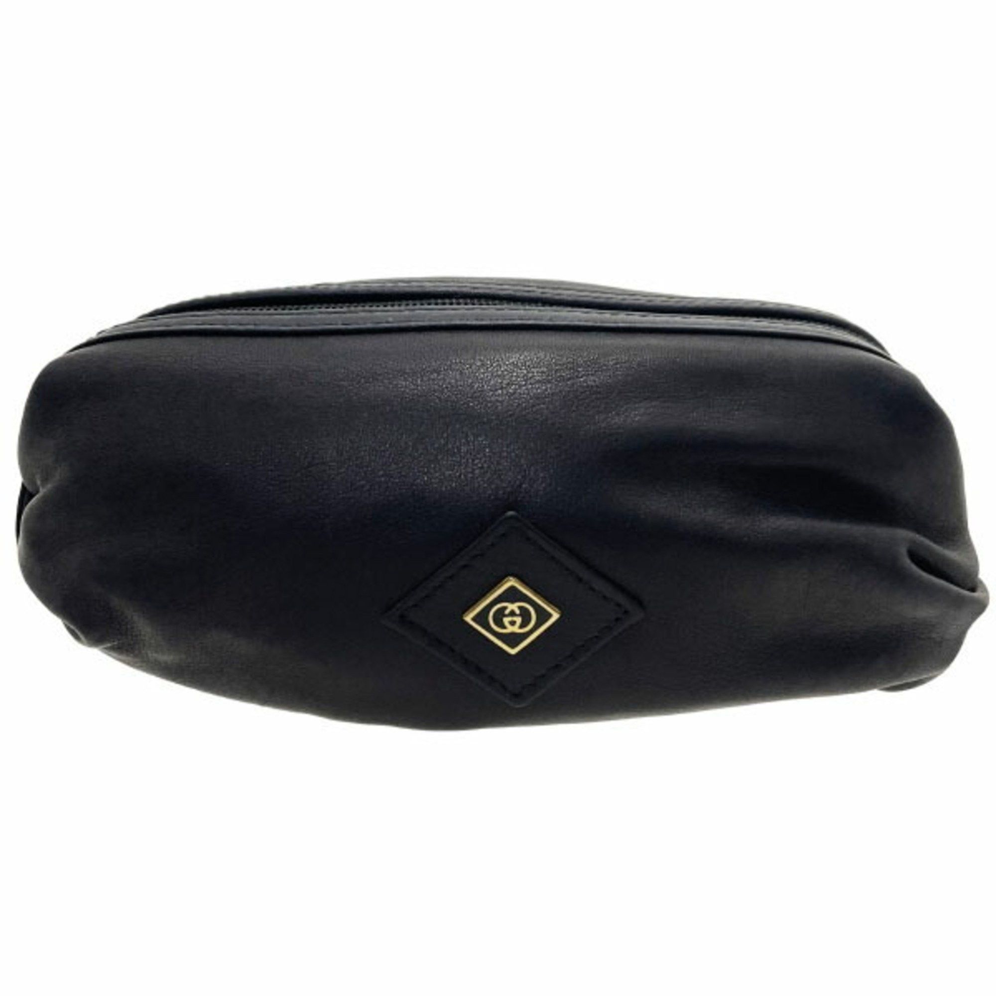 Gucci Gucci Pouch Old Multi Leather Black 039 416 GUCCI Interlocking G GG Gathered Pleated NN-15395 Size ONE SIZE - 1 Thumbnail