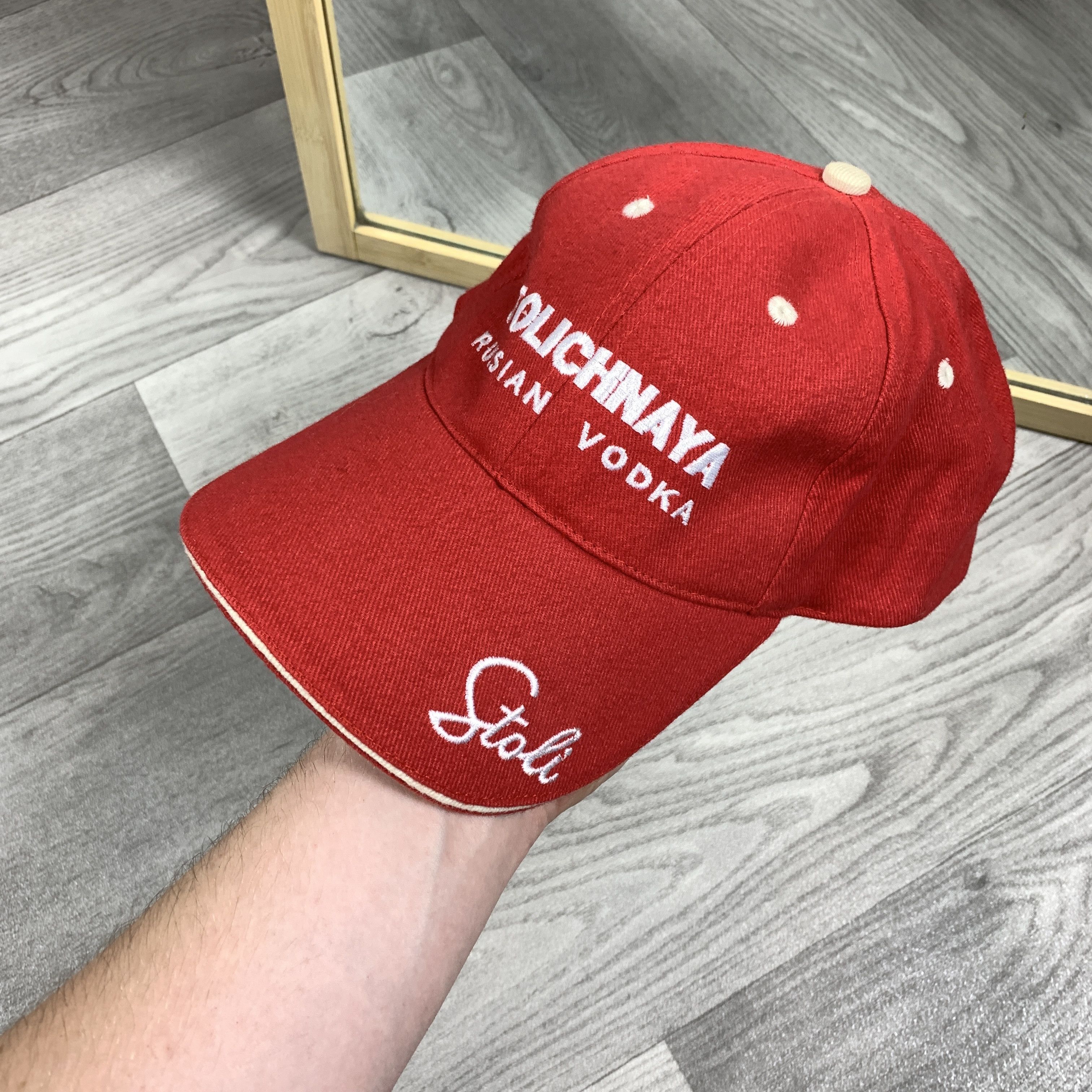 Vintage Vintage Stolichnaya Russian Vodka 90s Red Baseball Cap Hat Size ONE SIZE - 4 Thumbnail