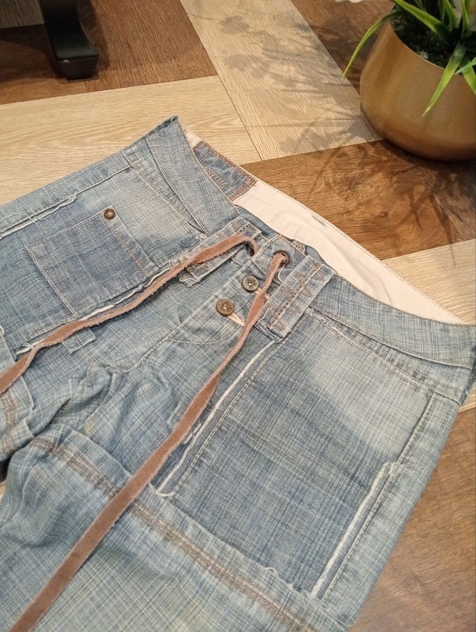 Marithe + Francois Girbaud MARITHE FRANCOIS GIRBAUD BANDAGE DENIM FLARED PANTS Size 29" - 5 Thumbnail