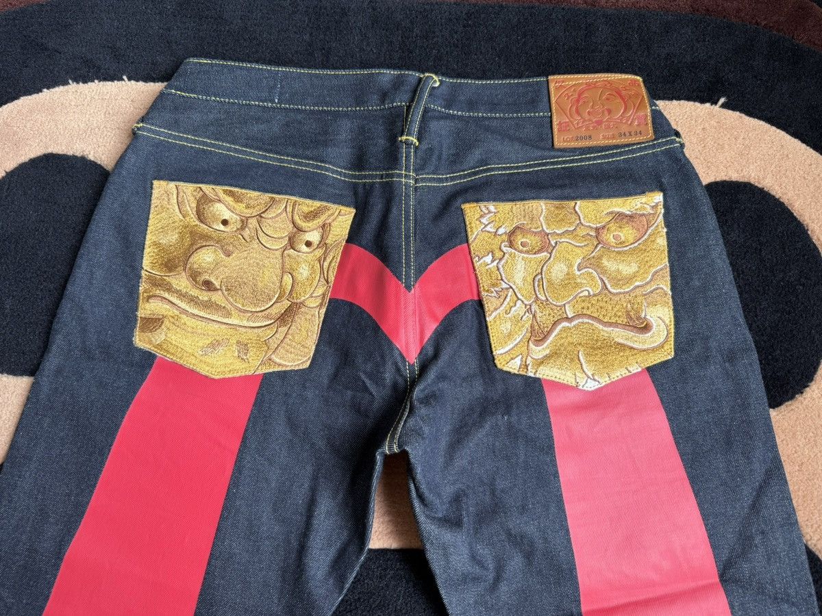 Evisu × Vintage EVISU red daicock style denim jeans size：34x34 Size US 34 / EU 50 - 5 Thumbnail