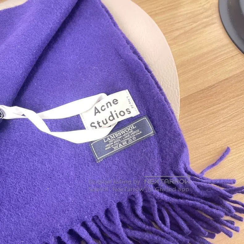 Acne Studios Acne Studios Purple Cashmere Fringed Scarf/Wrap Size ONE SIZE - 2 Thumbnail