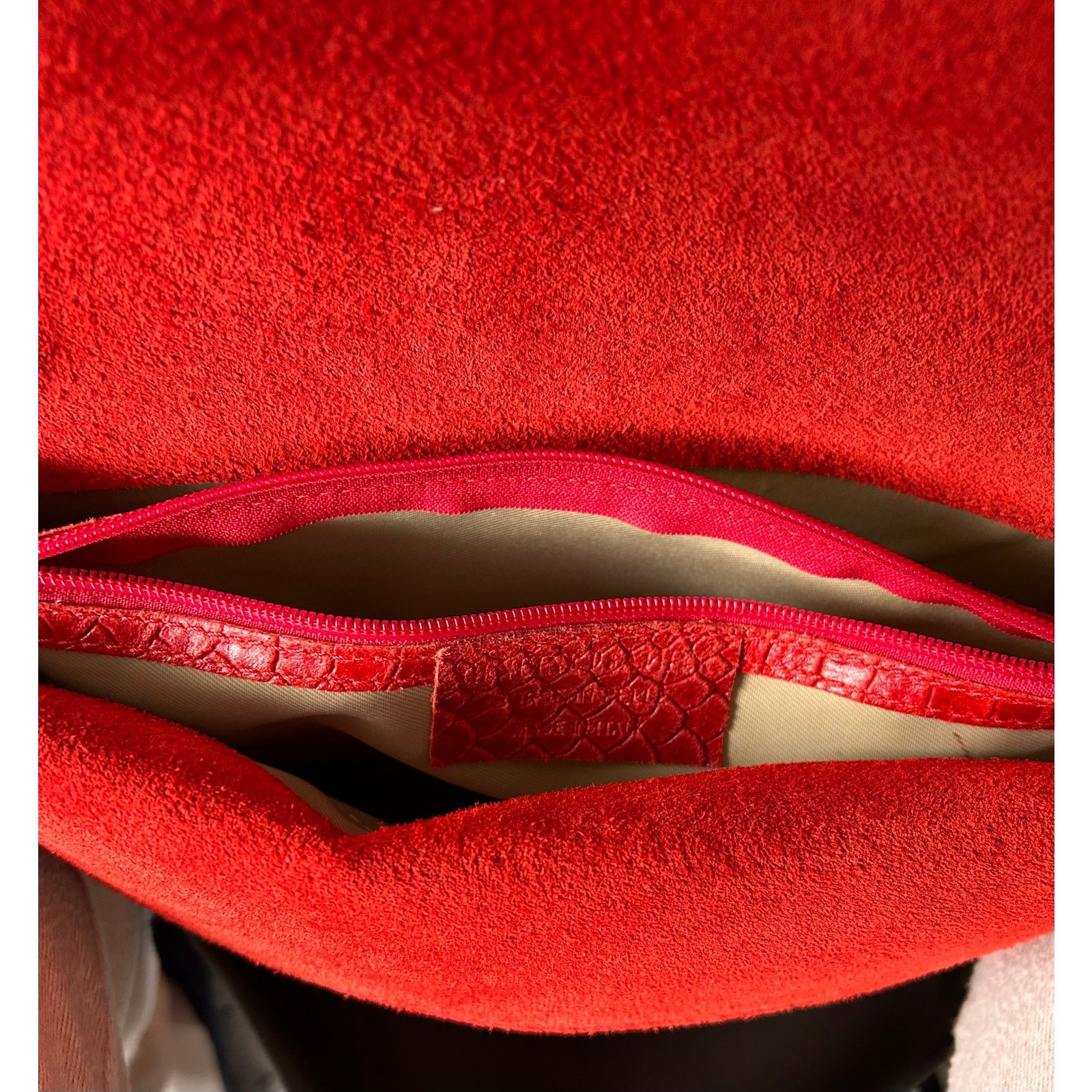 Designer Crossbody Red Women embossed Snake Leather Clutch Bag Size ONE SIZE - 12 Thumbnail