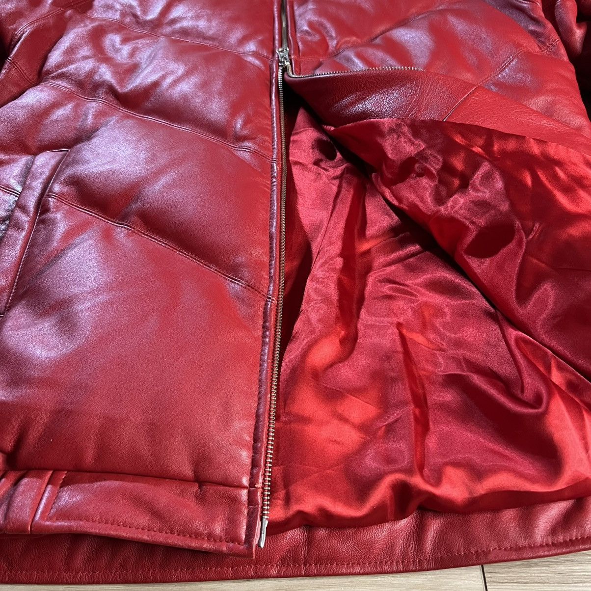 Supreme Supreme FW05 Leather Down Puffer Jacket Red Fur Trim Vintage Size US M / EU 48-50 / 2 - 11 Thumbnail