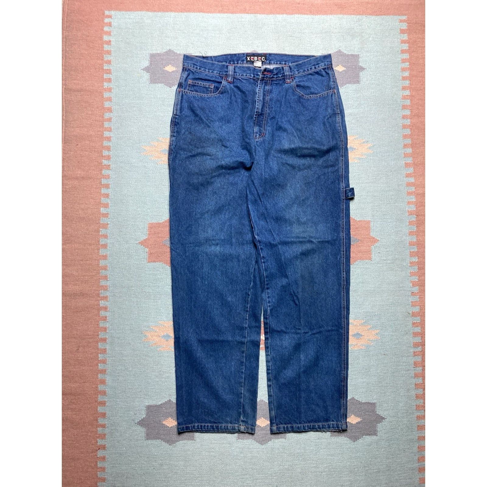 JNCO VINTAGE Jeans Wide-Leg 38x34 Men Blue Pockets Y2K Baggy Carpenter JNCO Style Skater Huge Size US 38 / EU 54 - 5 Thumbnail