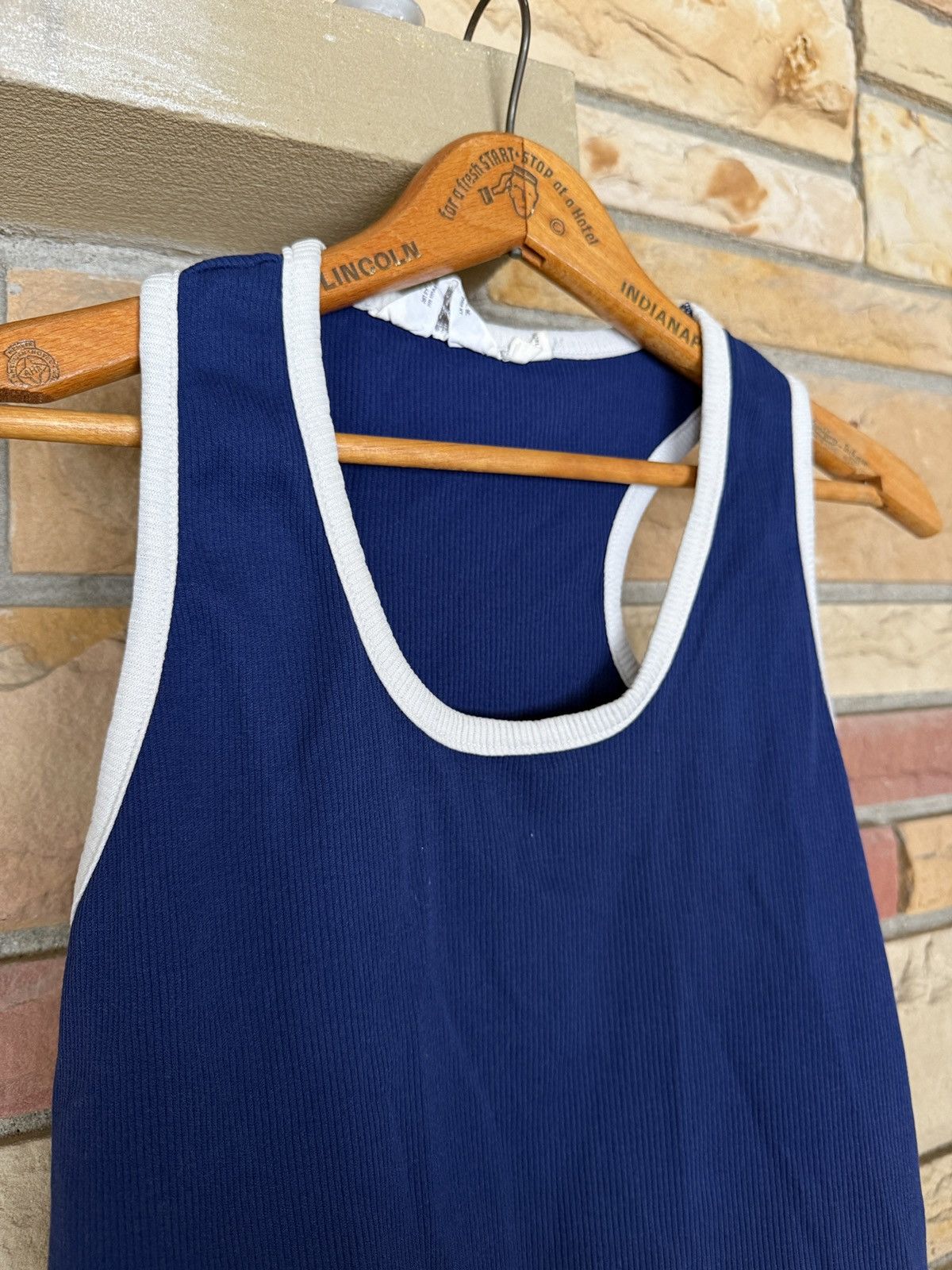 Vintage Vintage 60s Ribbed Blank Tank Top Size S / US 4 / IT 40 - 2 Thumbnail