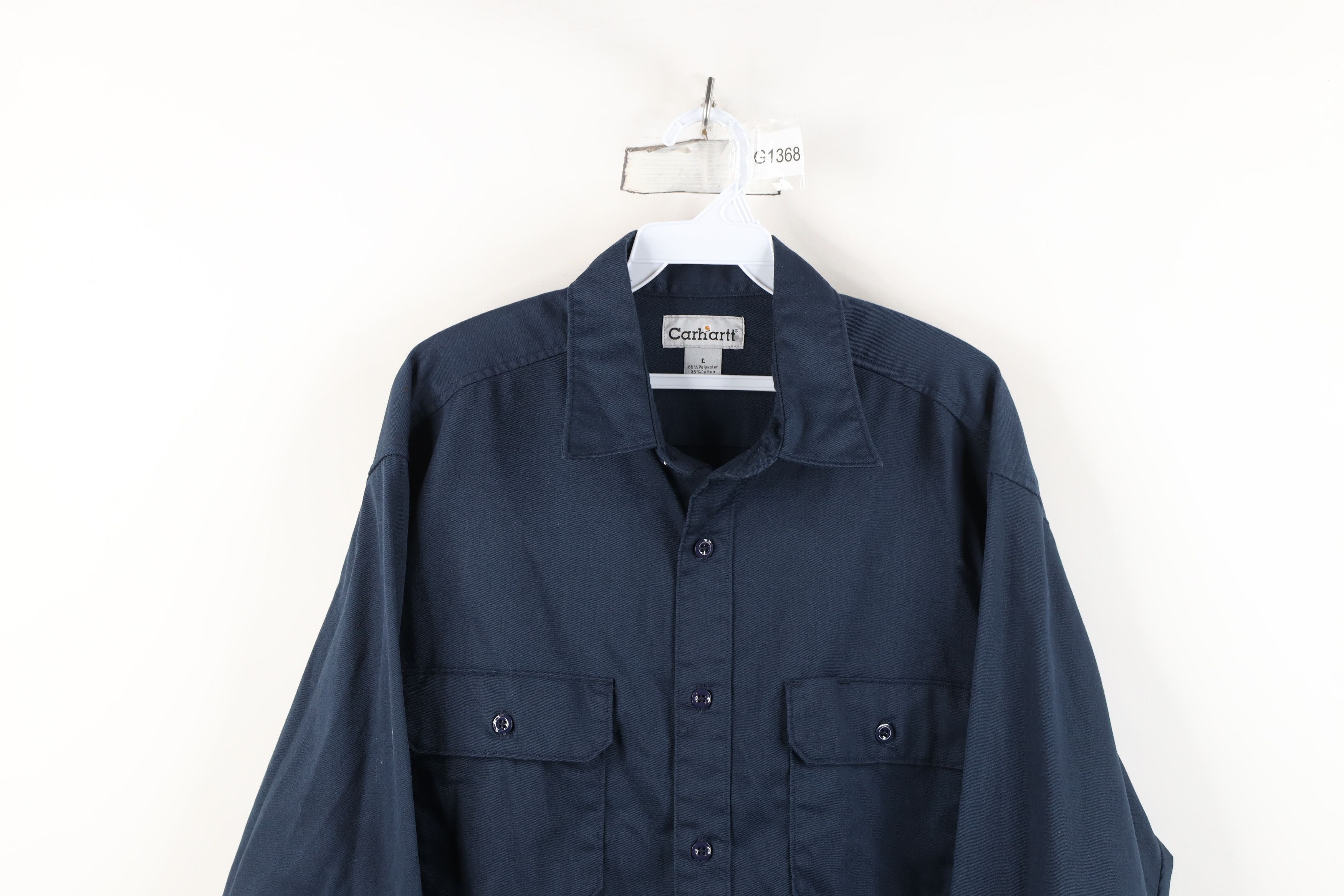 Carhartt Vintage Carhartt Heavyweight Collared Button Shirt Blue Size US L / EU 52-54 / 3 - 2 Thumbnail