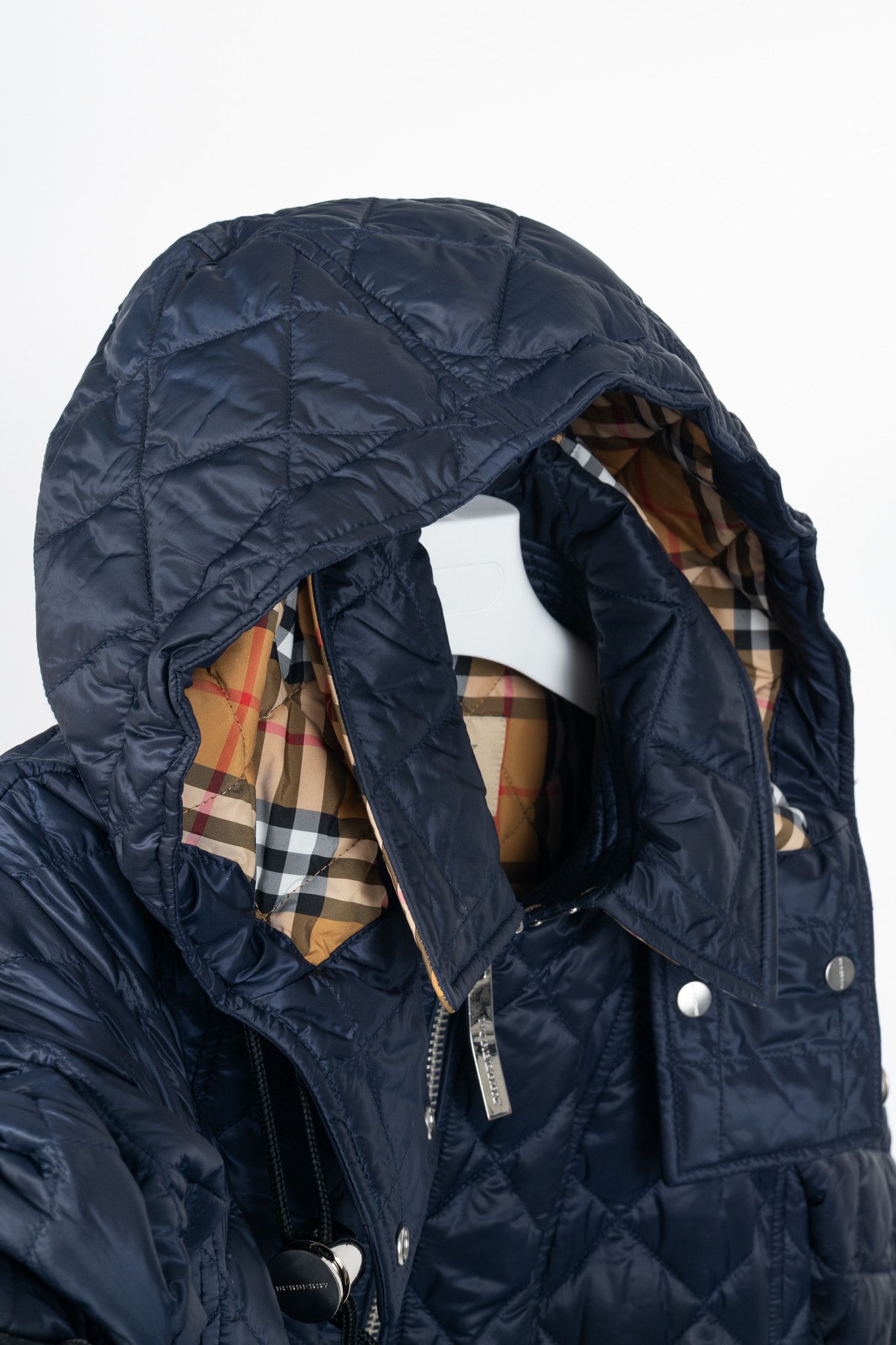 Burberry Burberry Baughton Navy Belted Hooded Quilted Coat Size M / US 6-8 / IT 42-44 - 12 Thumbnail