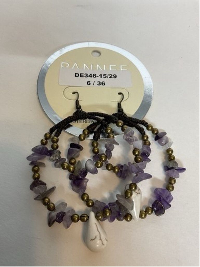 Other NWT Pannee Color Beaded Hoop Earrings Tone Dangle Drop 2.5" Size ONE SIZE - 9 Thumbnail