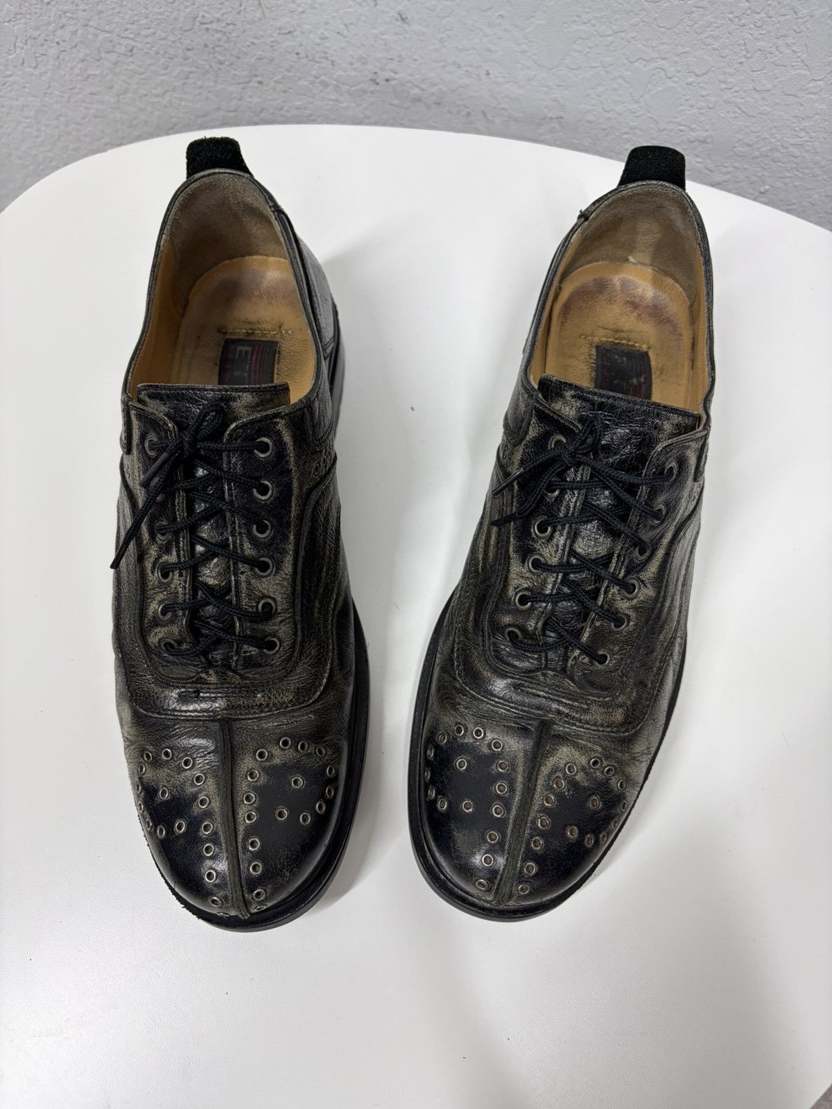 Studded Leather Lace-Up Shoes Boots Avant-Garde CCP Style