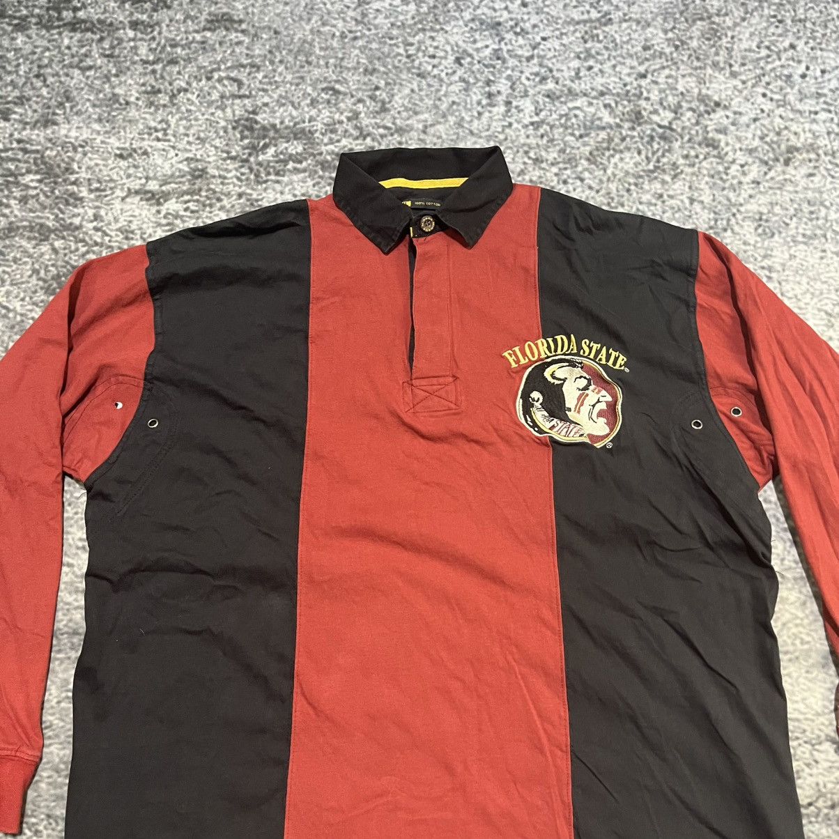 Mirage Vintage 90s Florida State Seminoles Mirage Longsleeve Polo Size US XL / EU 56 / 4 - 3 Thumbnail