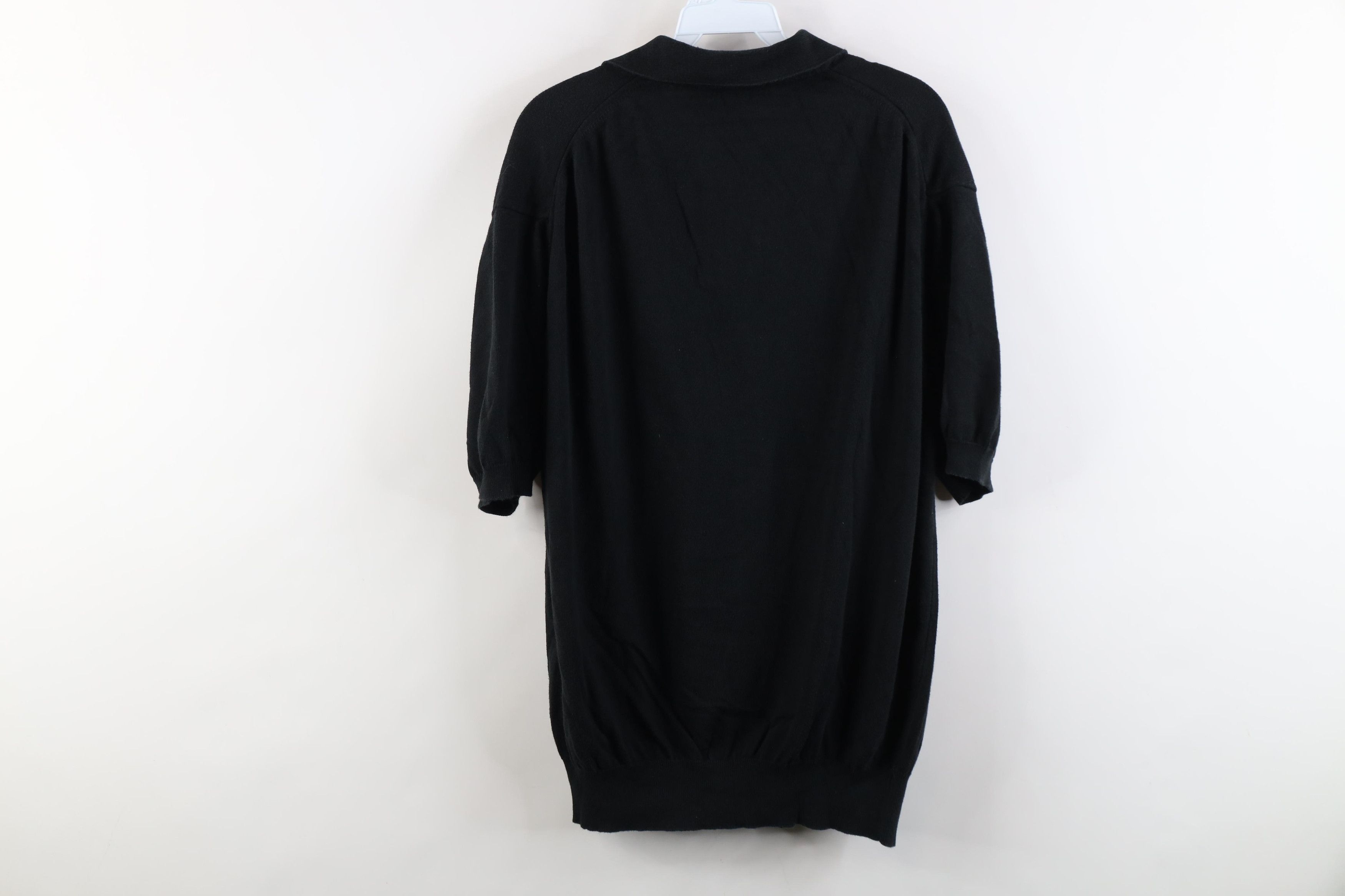Vintage Vintage 90s Streetwear Knit Collared Pullover Polo Black Size US XL / EU 56 / 4 - 8 Thumbnail